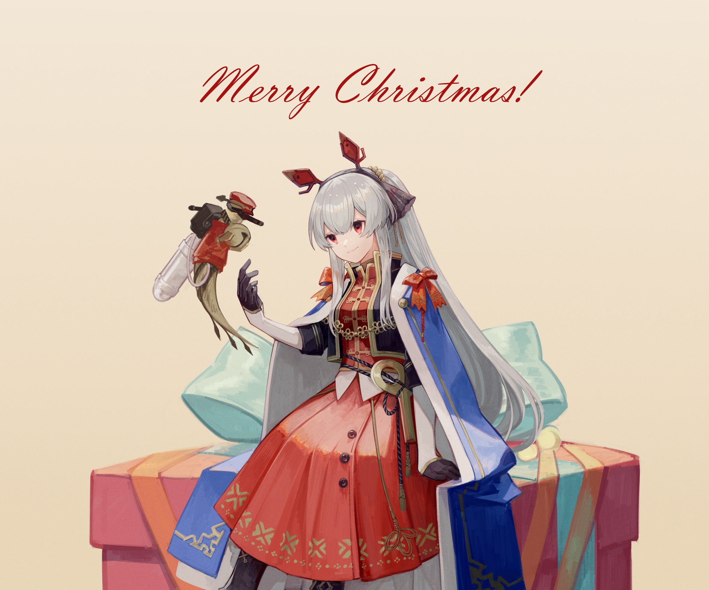 Weedy from Arknights with a Christmas Gift HD Wallpaper