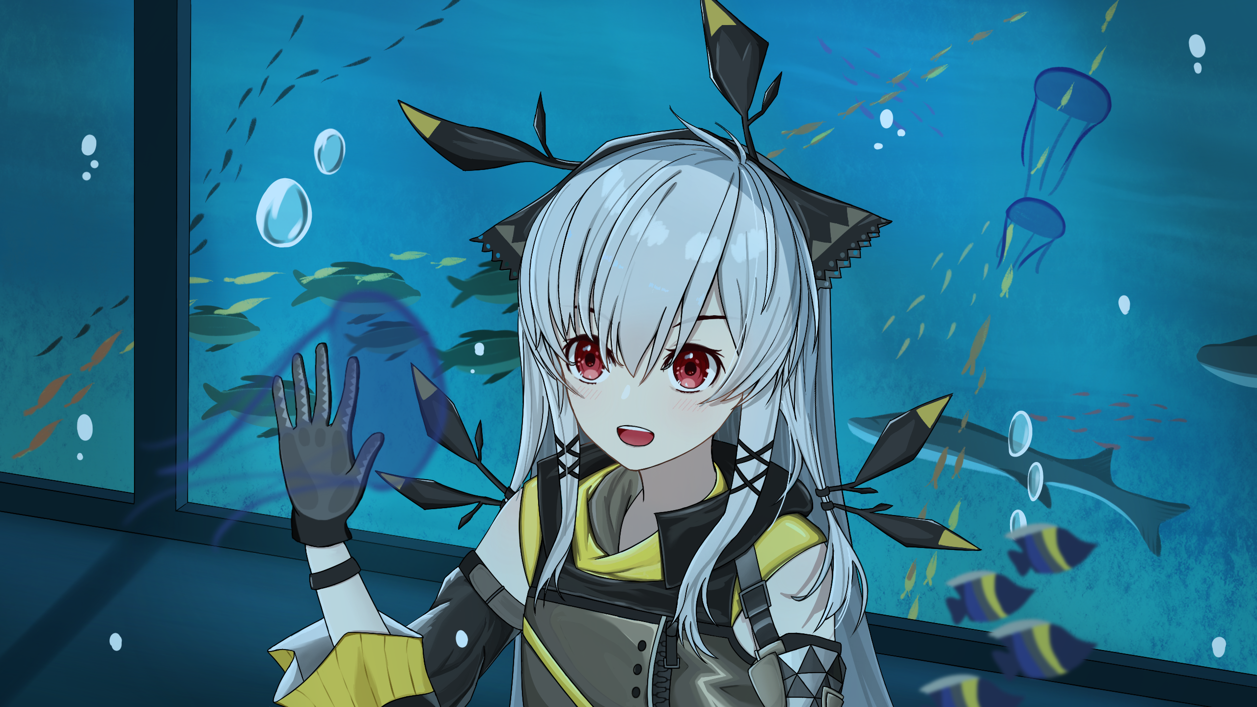 Weedy from Arknights at the Aquarium HD Wallpaper