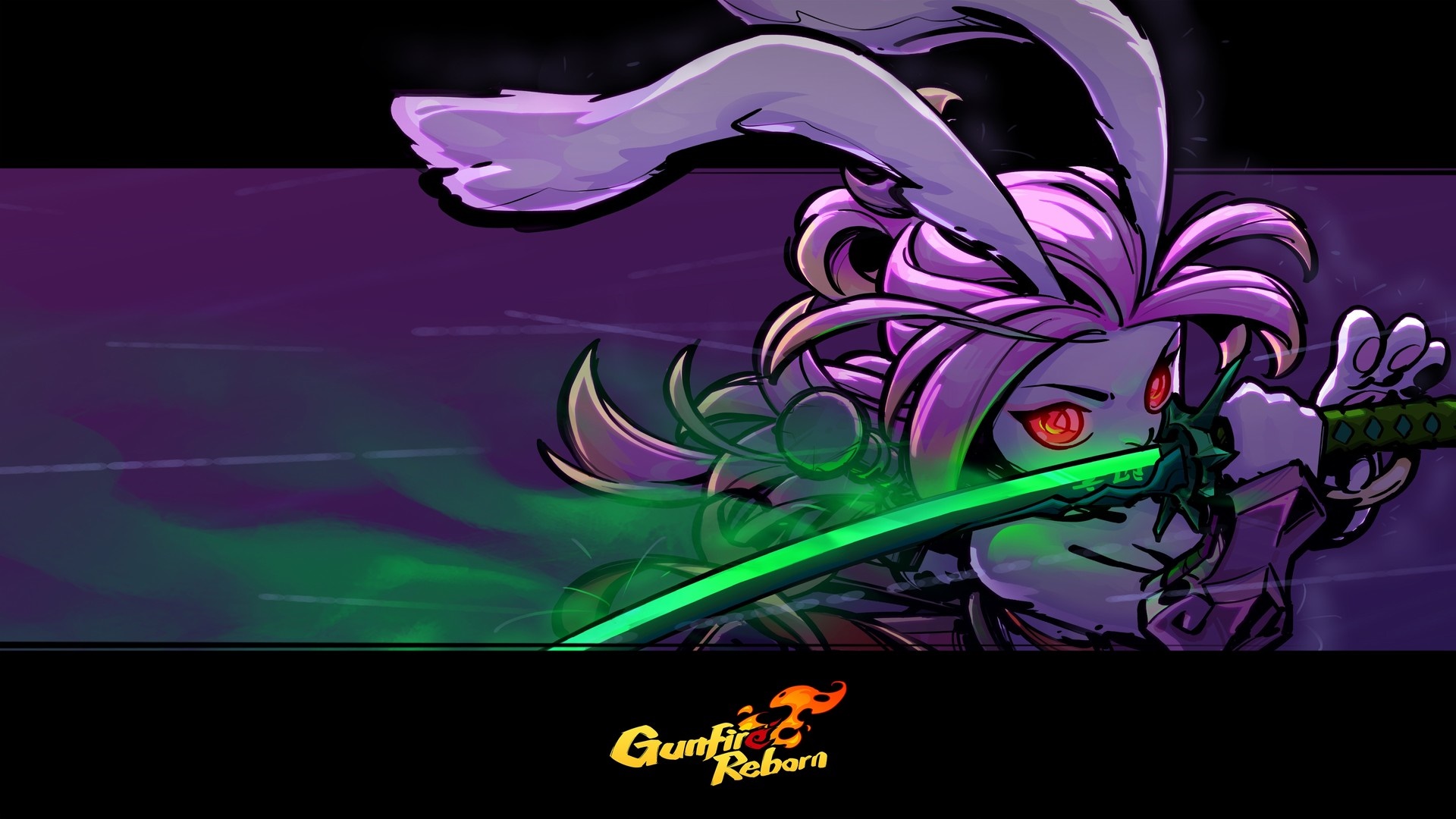 Bunny warrior with glowing sword from Gunfire Reborn HD Wallpaper