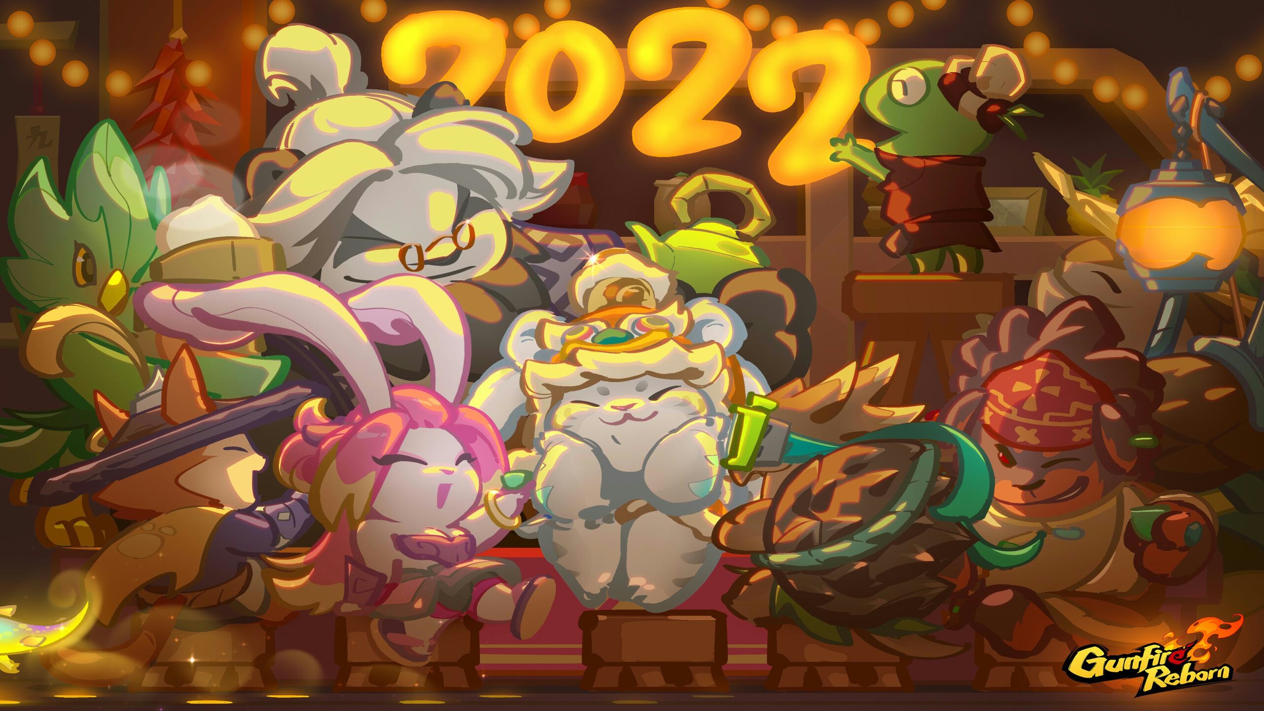 Gunfire Reborn characters celebrating 2022 HD Wallpaper