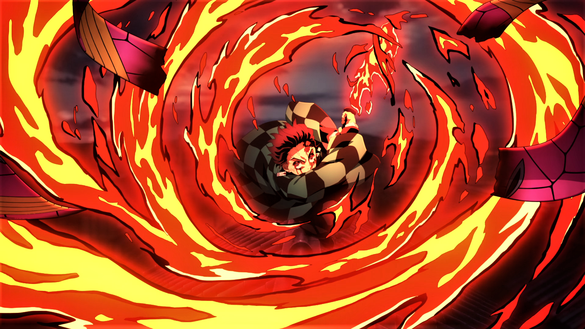 Tanjiro Kamado Using Hinokami Kagura HD Wallpaper