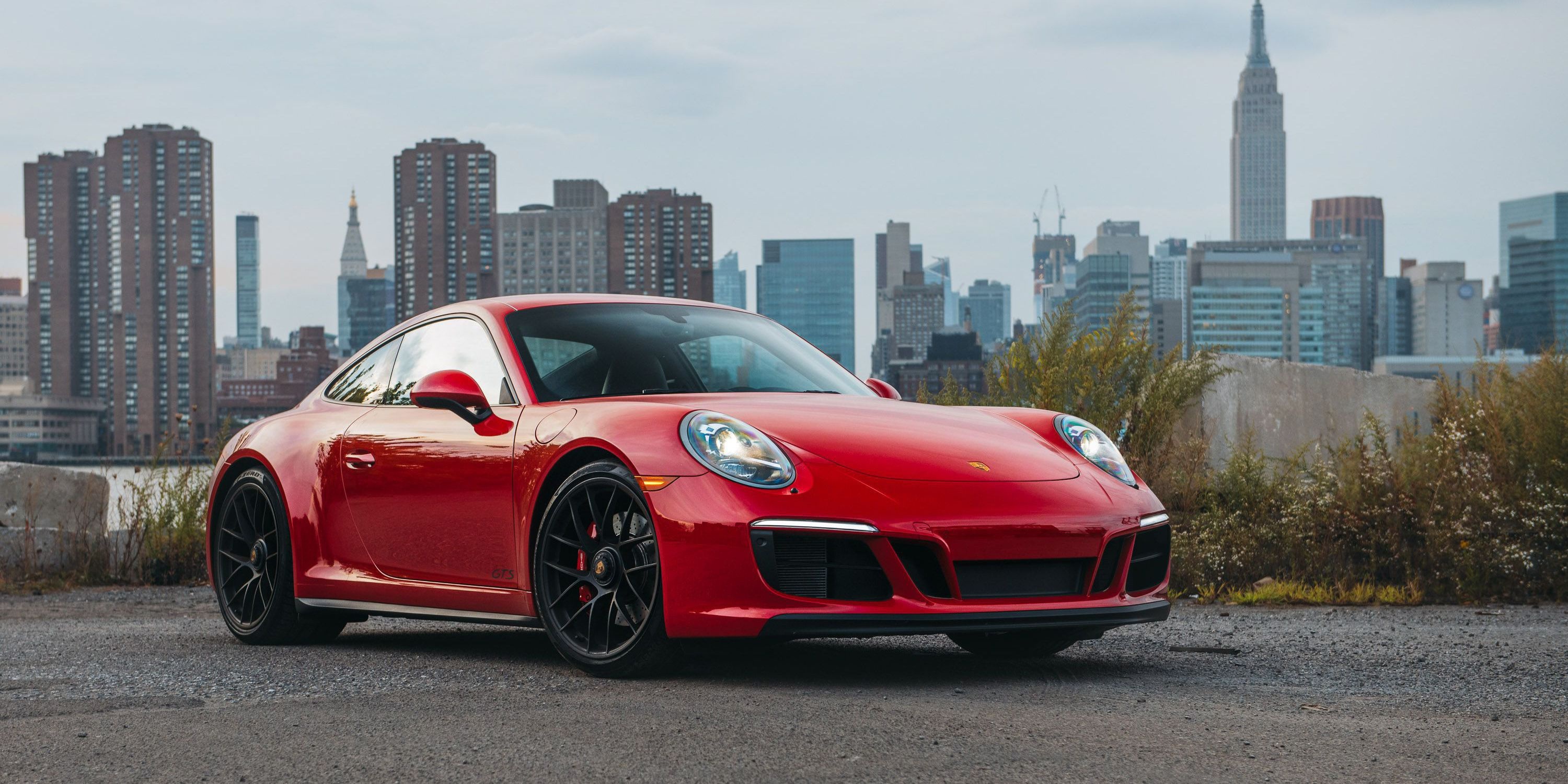 Red Porsche 911 Carrera GTS in New York City HD Wallpaper