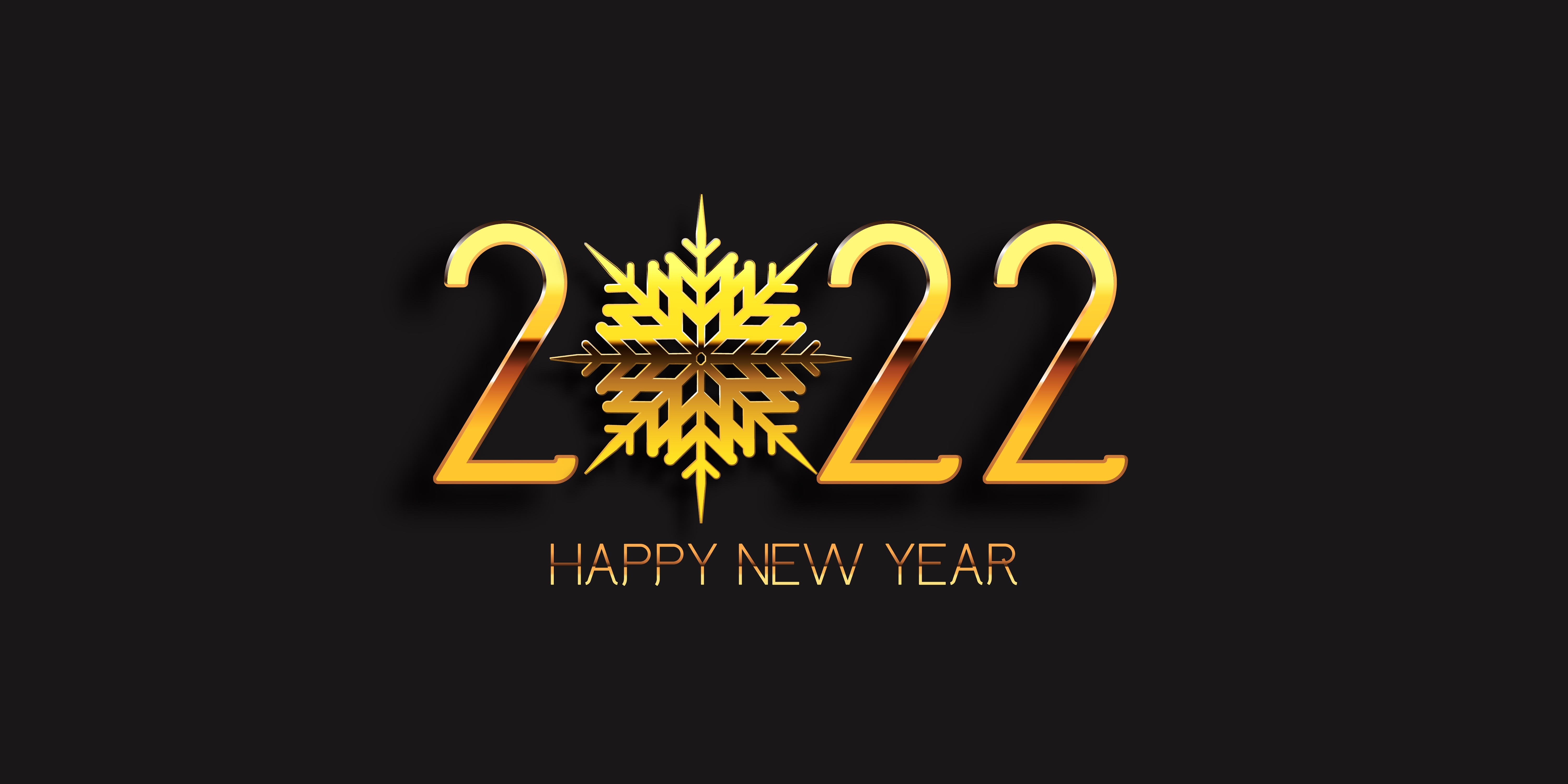 Happy New Year 2022 Snowflake 4K HD Wallpaper