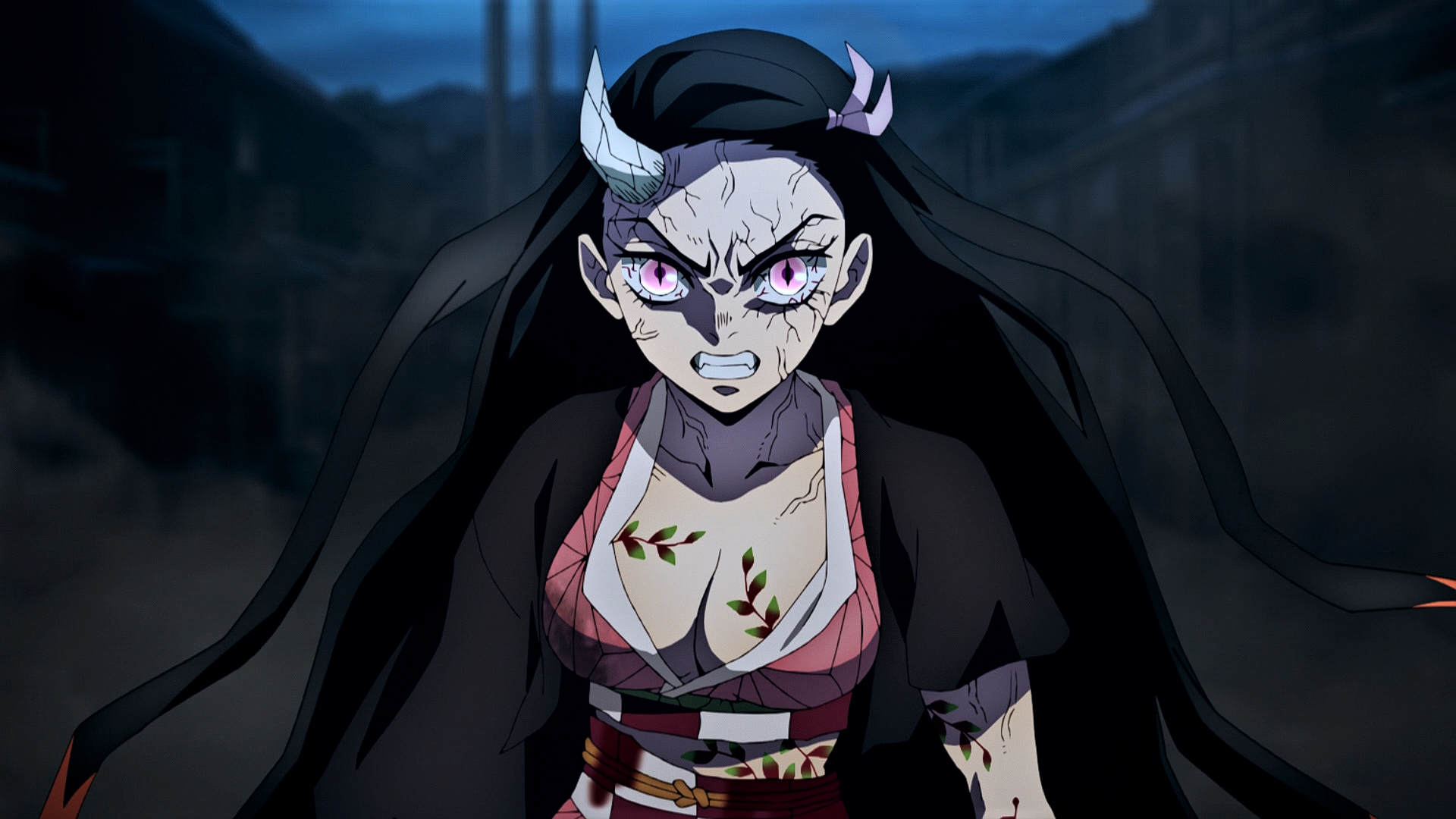 Nezuko Kamado in Full Demon Form HD Wallpaper