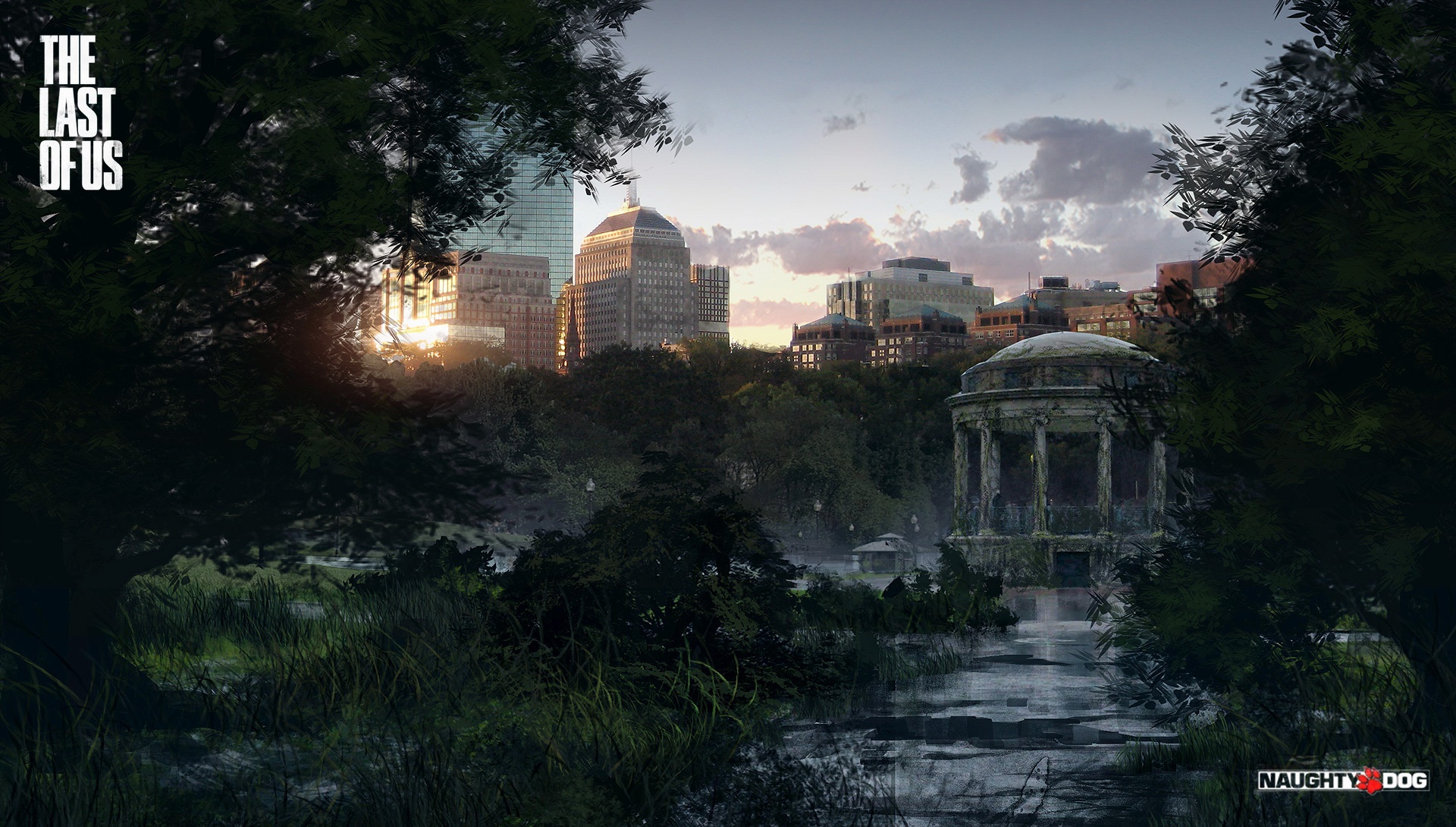 The Last of Us cityscape with overgrown ruins HD Wallpaper