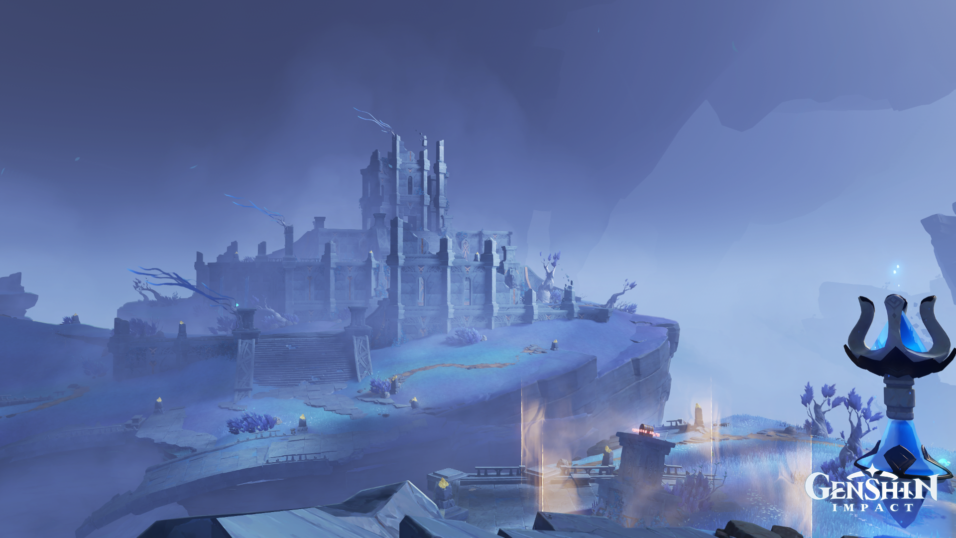 Enkanomiya Genshin Impact castle ruins HD Wallpaper