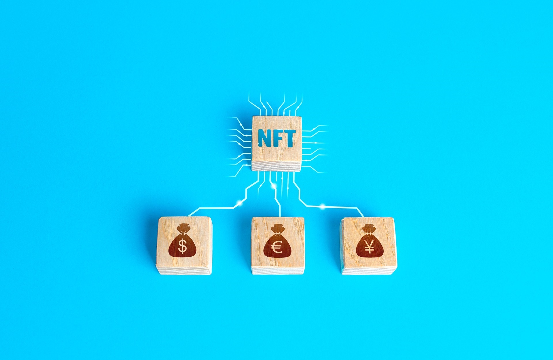 NFT concept with currency symbols HD Wallpaper