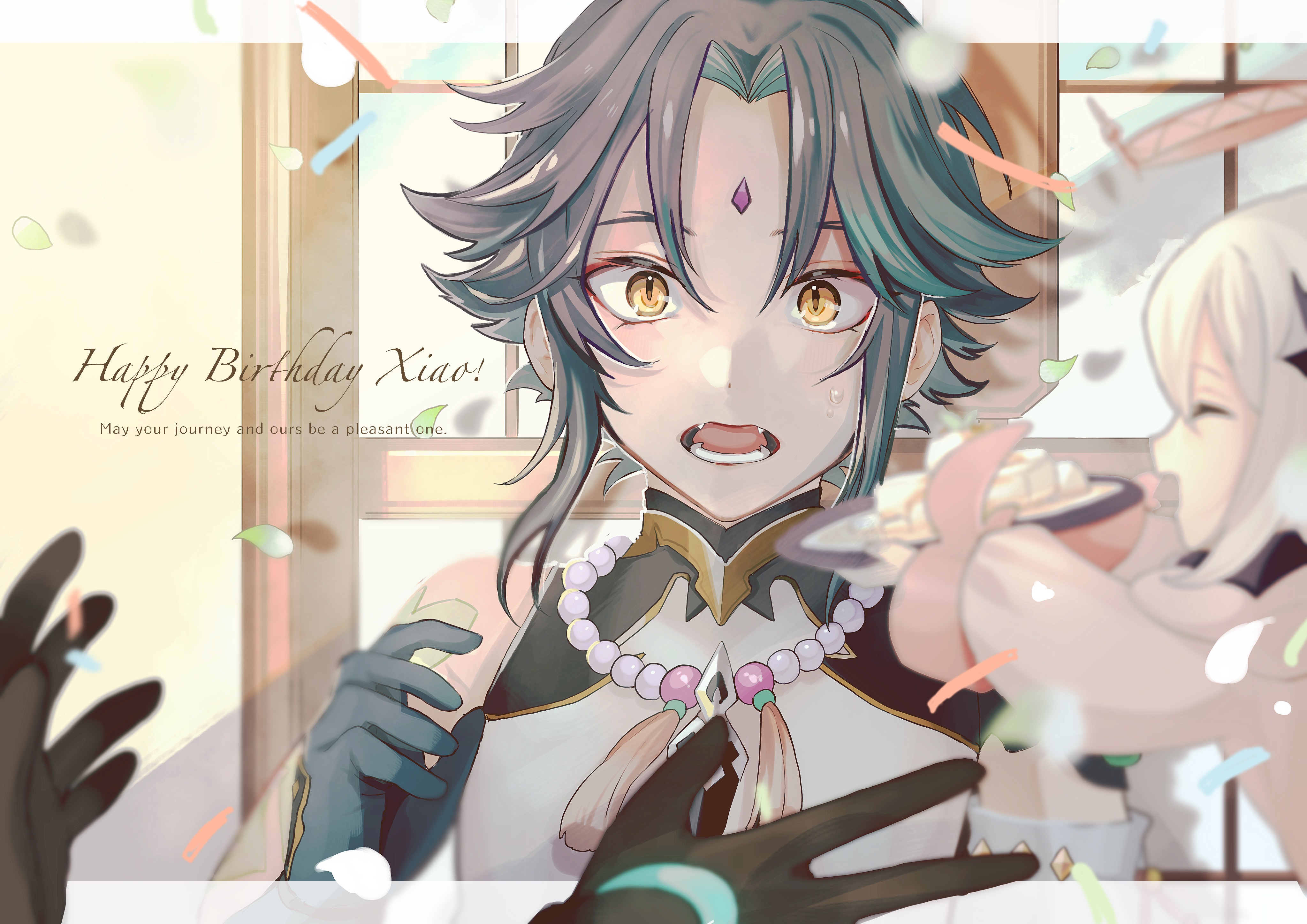 Xiao from Genshin Impact celebrating his birthday HD Wallpaper