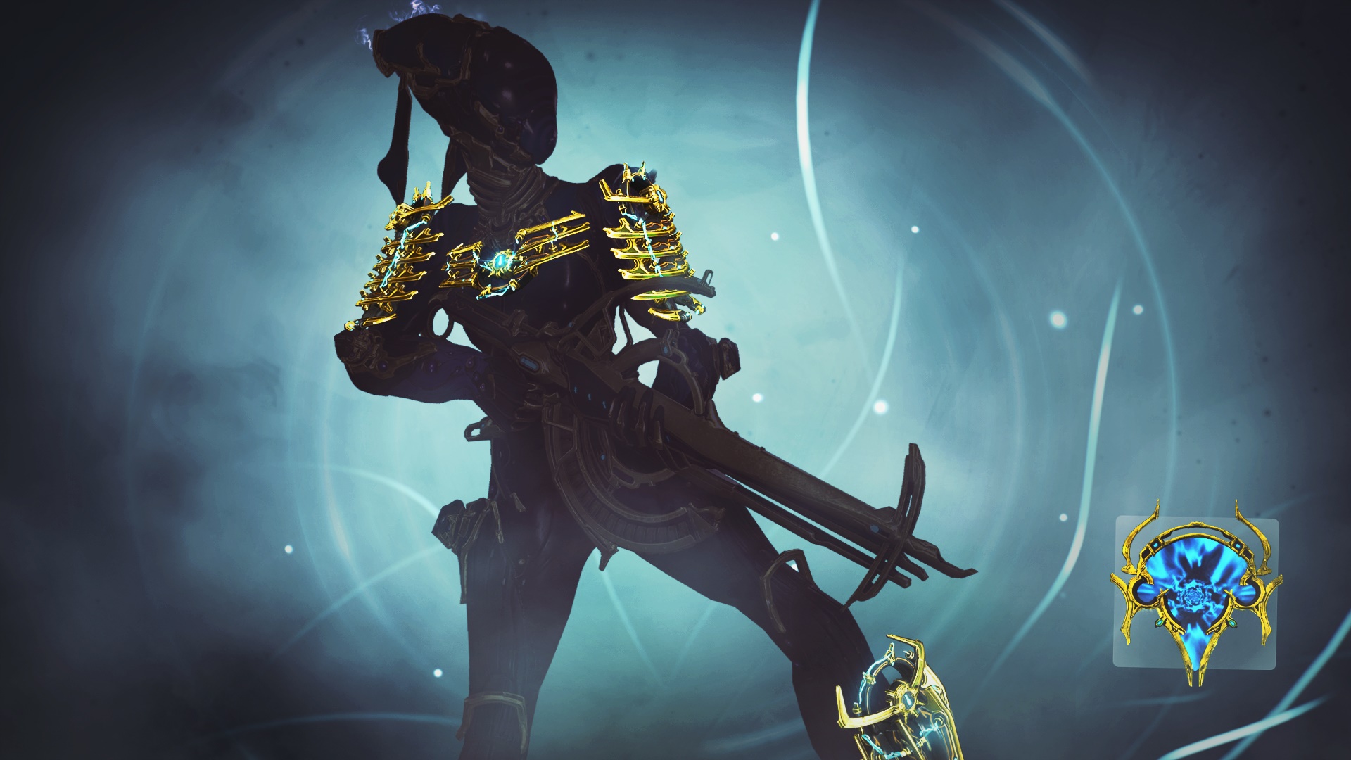 Warframe character with ornate armor and weapon HD Wallpaper
