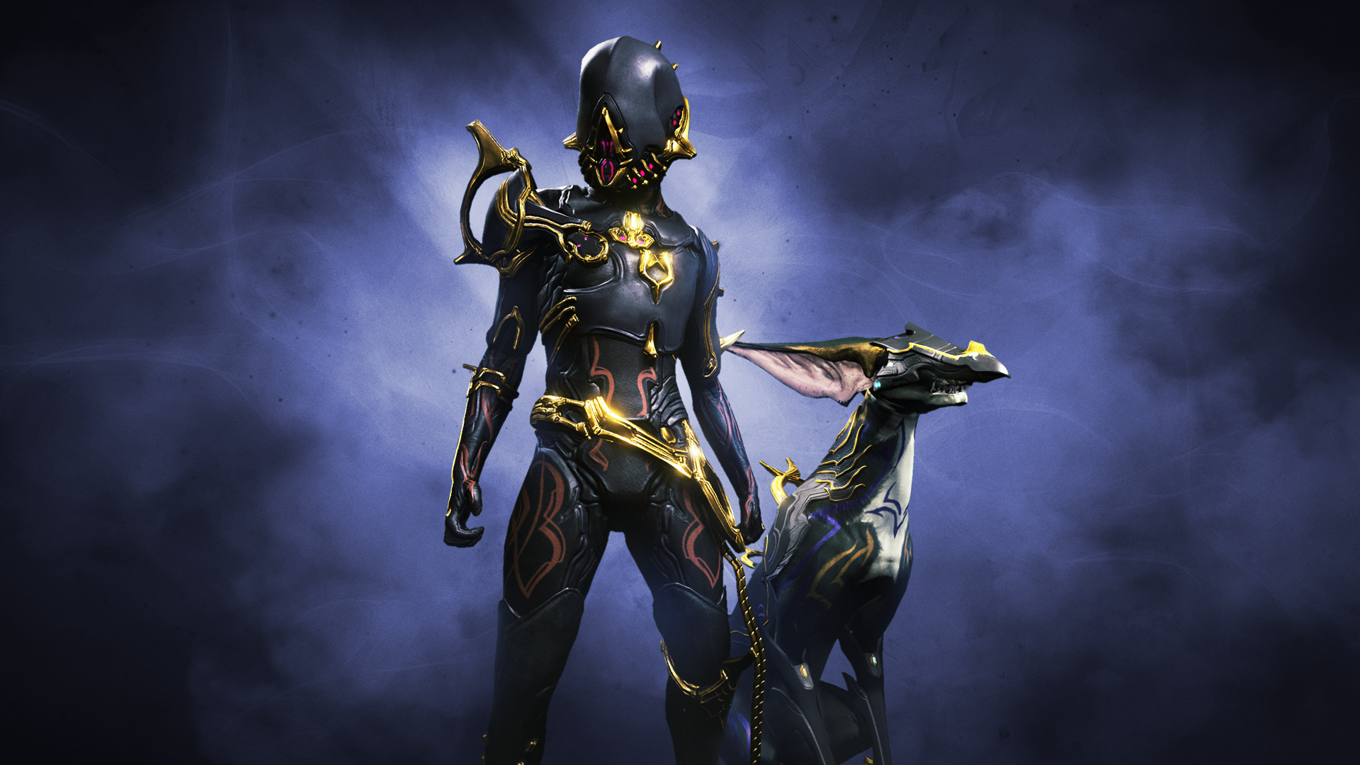 Warframe character with companion HD Wallpaper