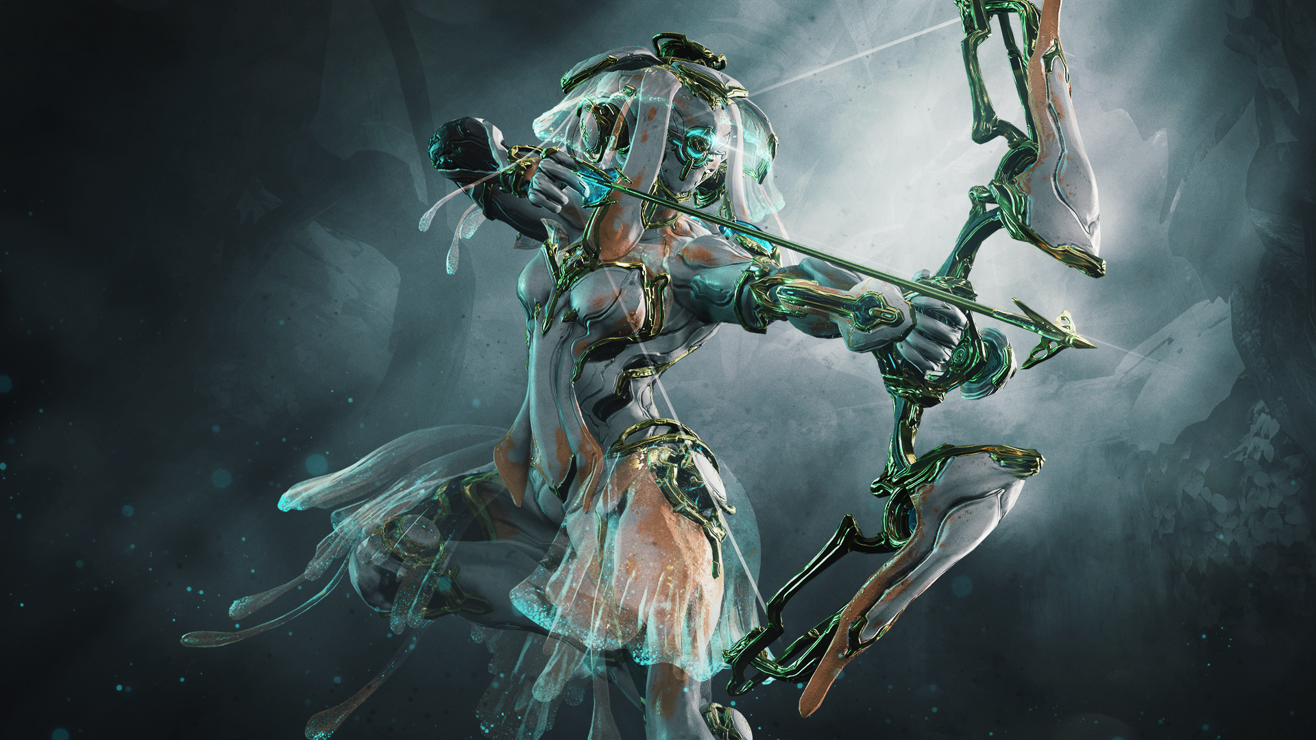 Warframe character with bow and arrow HD Wallpaper
