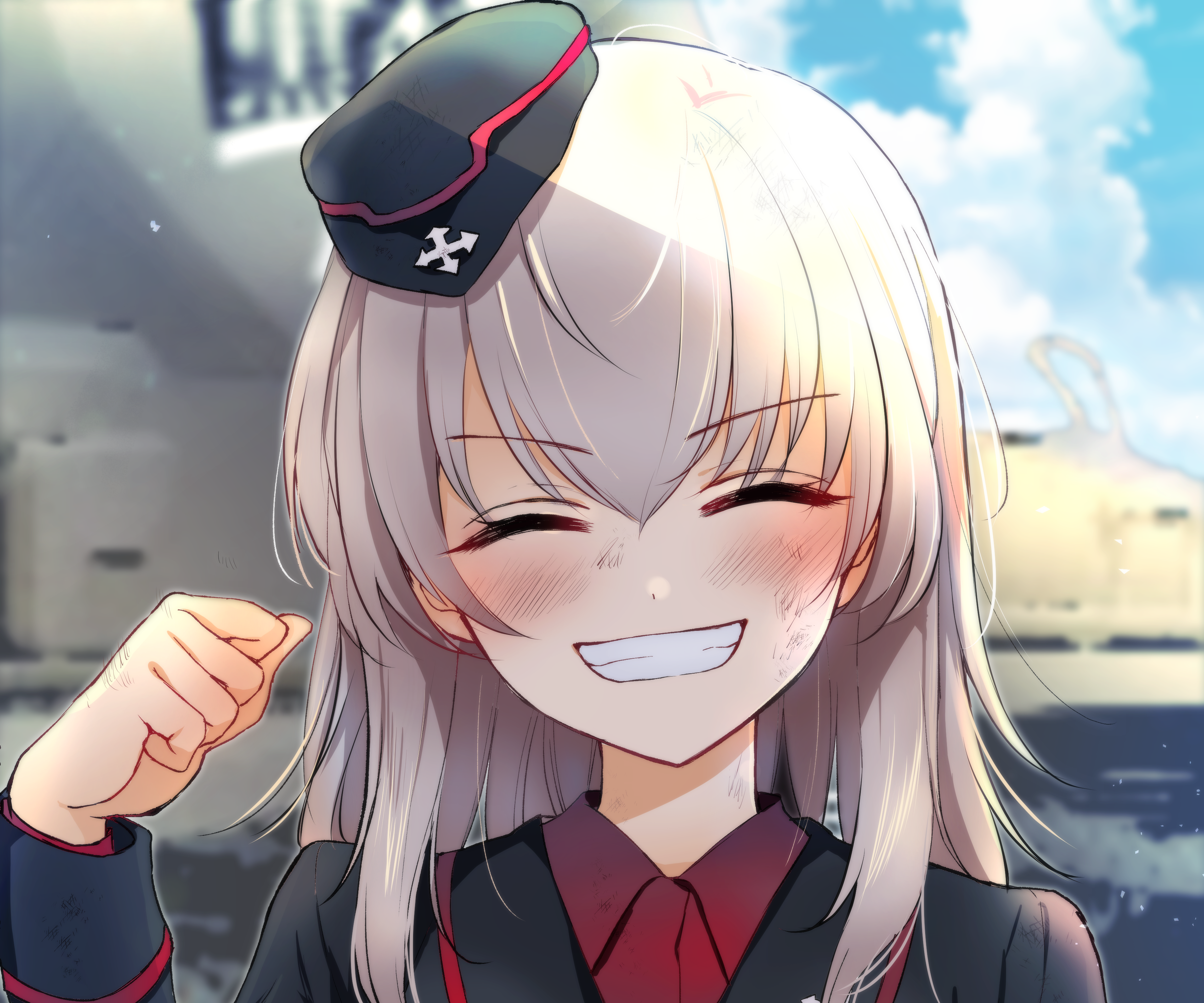 Erika Itsumi from Girls und Panzer smiling HD Wallpaper