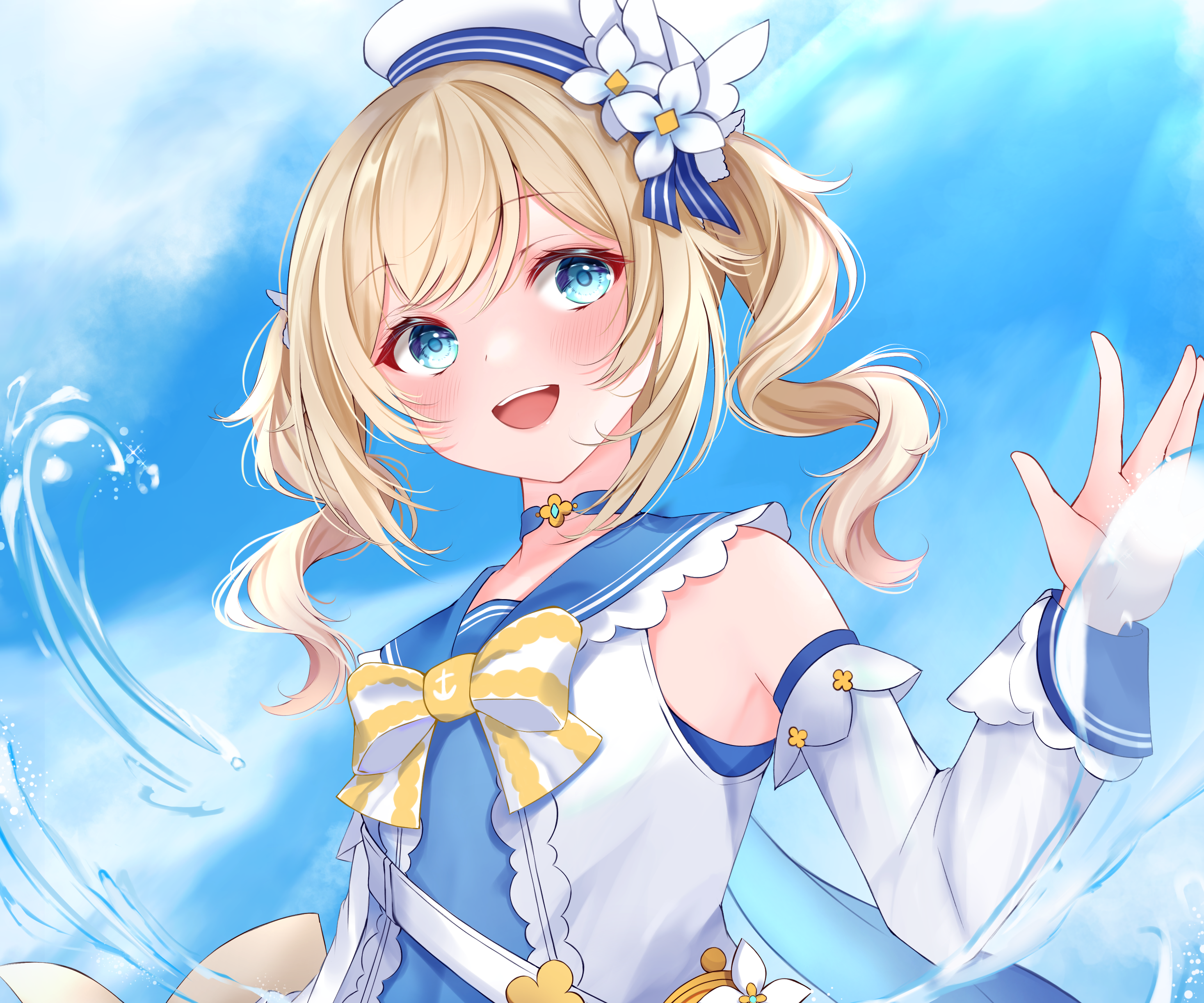 Barbara from Genshin Impact in a sailor outfit HD Wallpaper