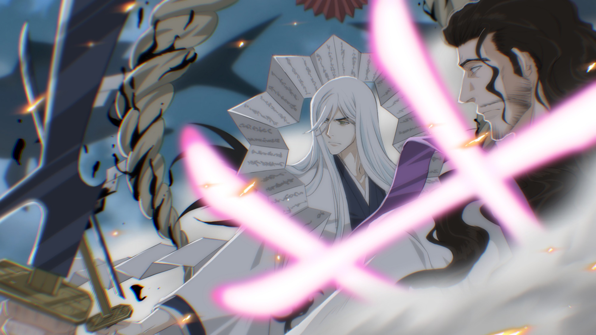 Shunsui Kyoraku and Jushiro Ukitake from Bleach HD Wallpaper
