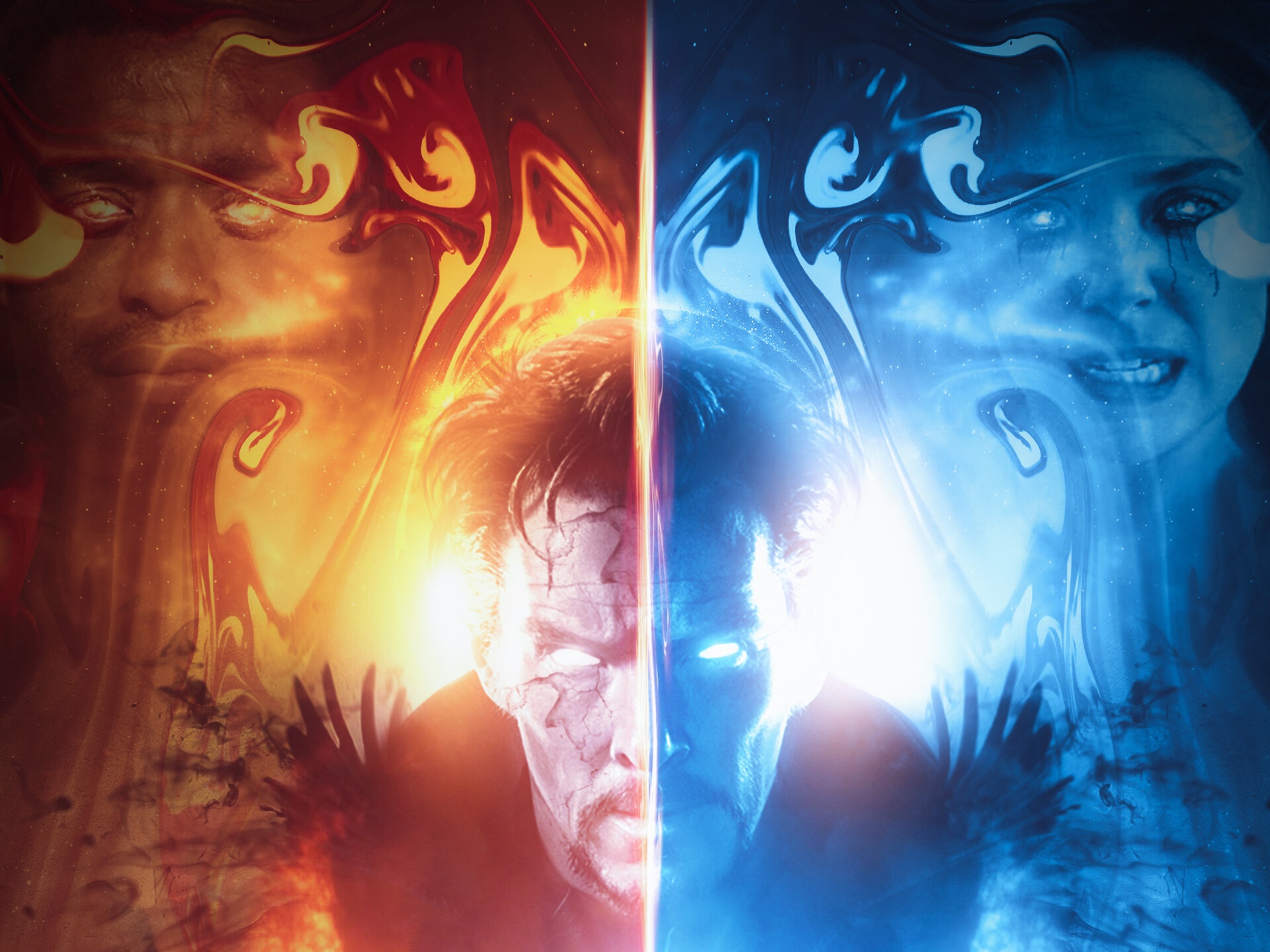 Doctor Strange and Scarlet Witch in the Multiverse of Madness HD Wallpaper