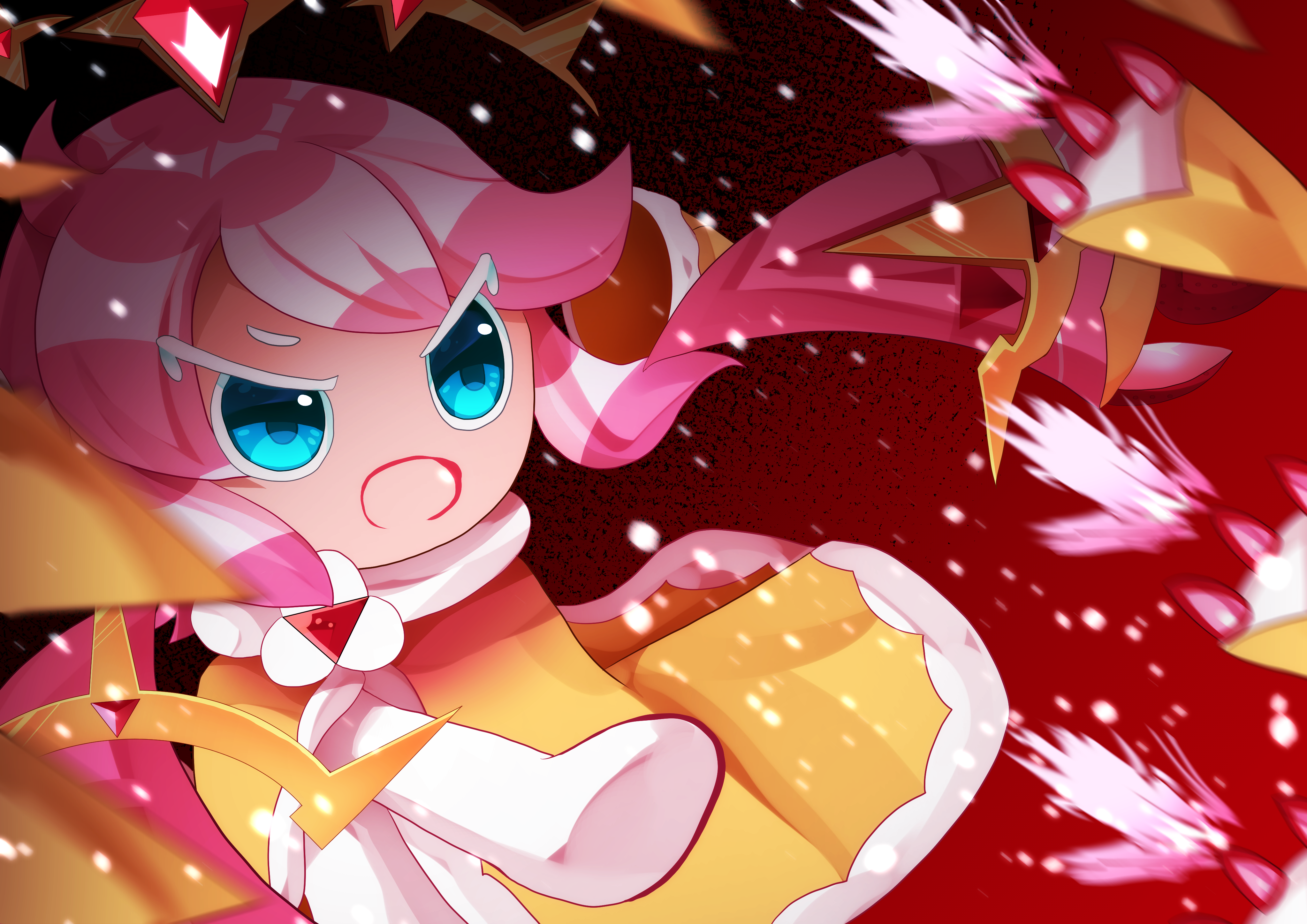 Strawberry Crepe Cookie from COOKIE RUN: KINGDOM 4K HD Wallpaper