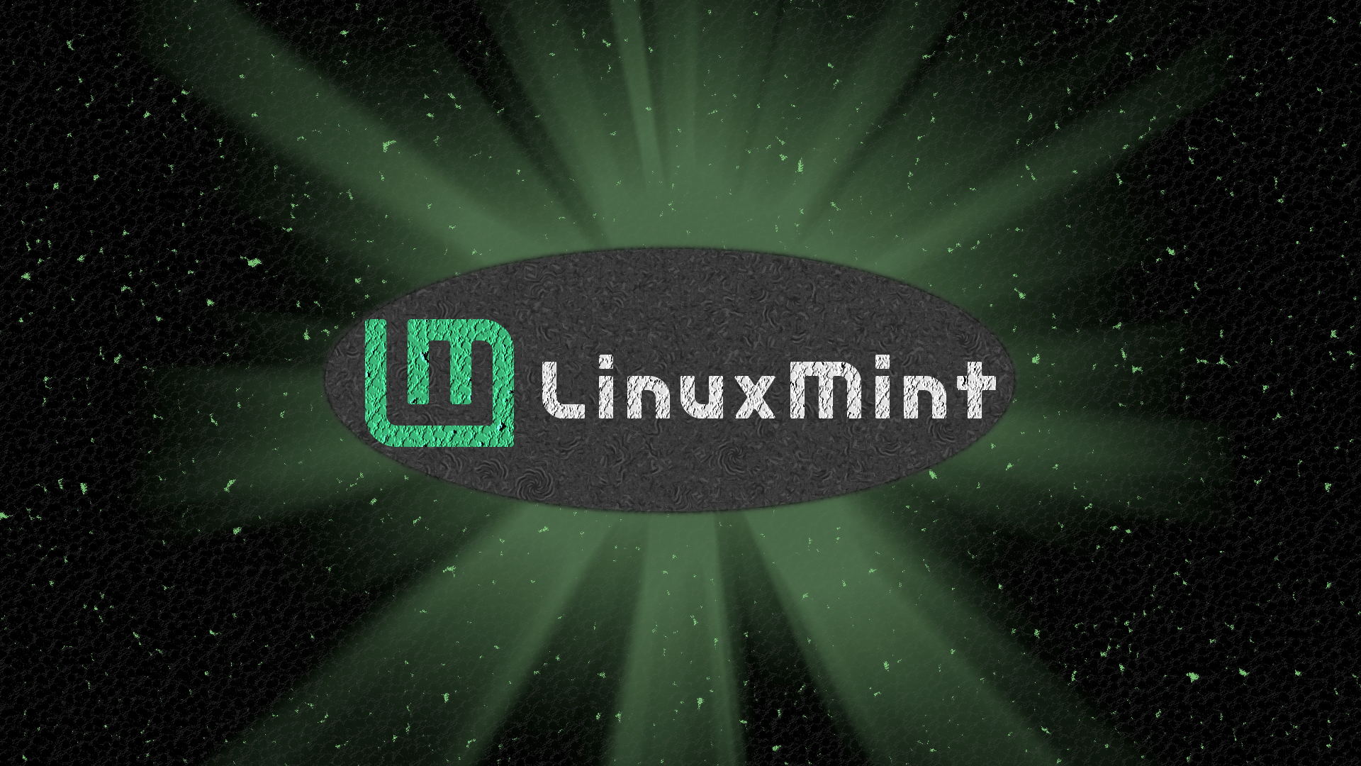 Linux Mint Logo on Dark Textured Background HD Wallpaper