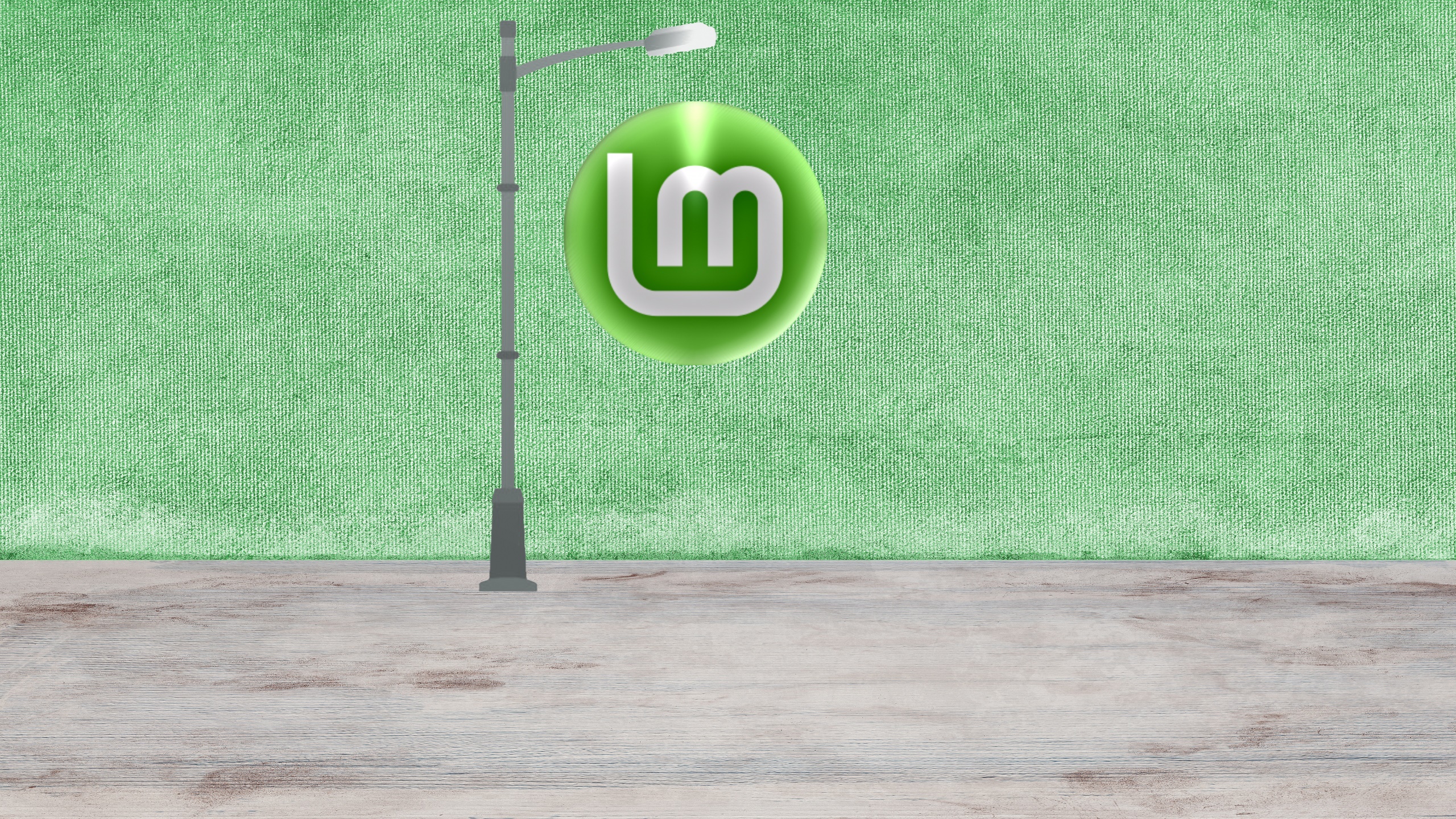 Linux Mint logo on a lamppost HD Wallpaper
