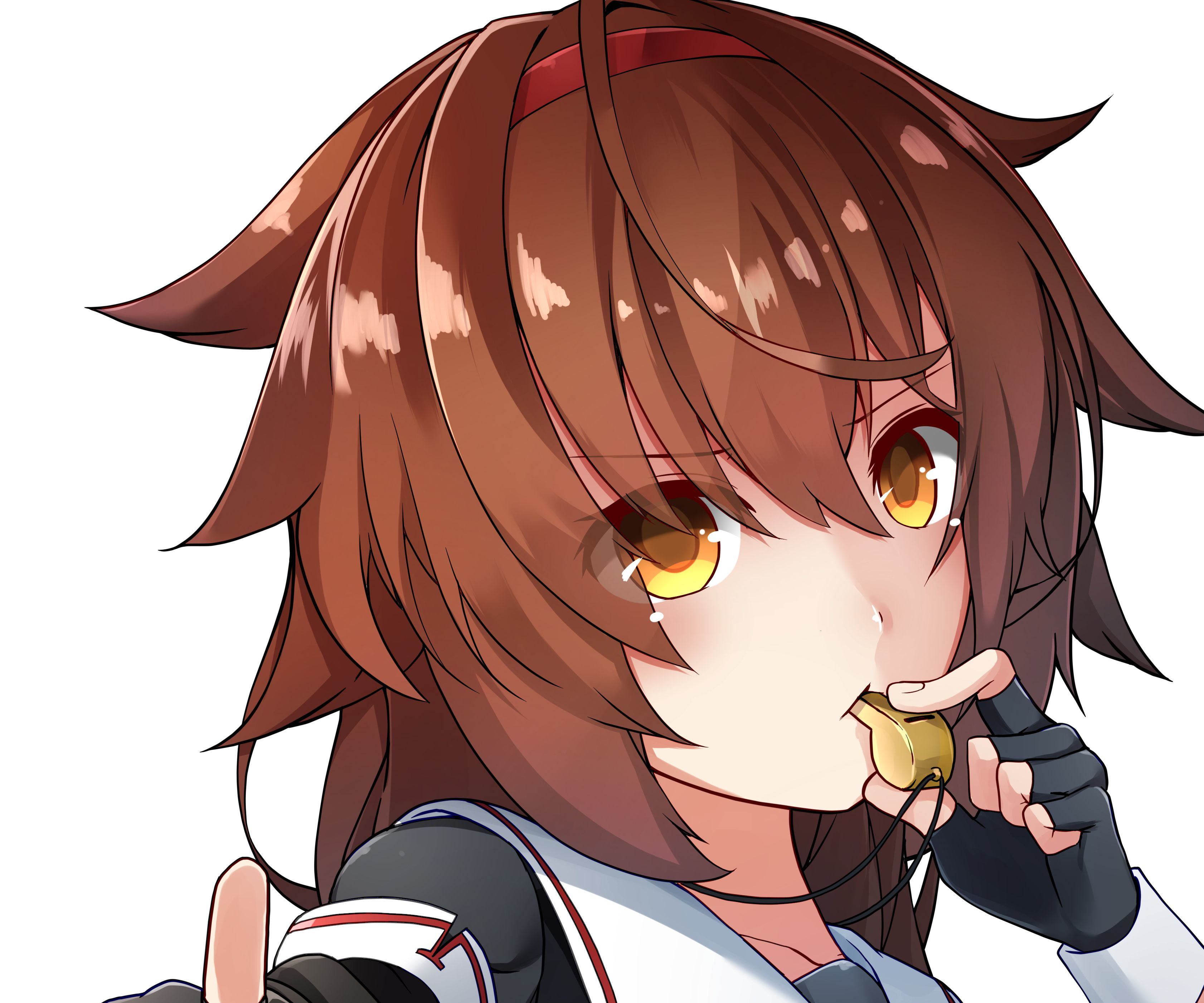 Shiratsuyu from Kantai Collection with a whistle HD Wallpaper