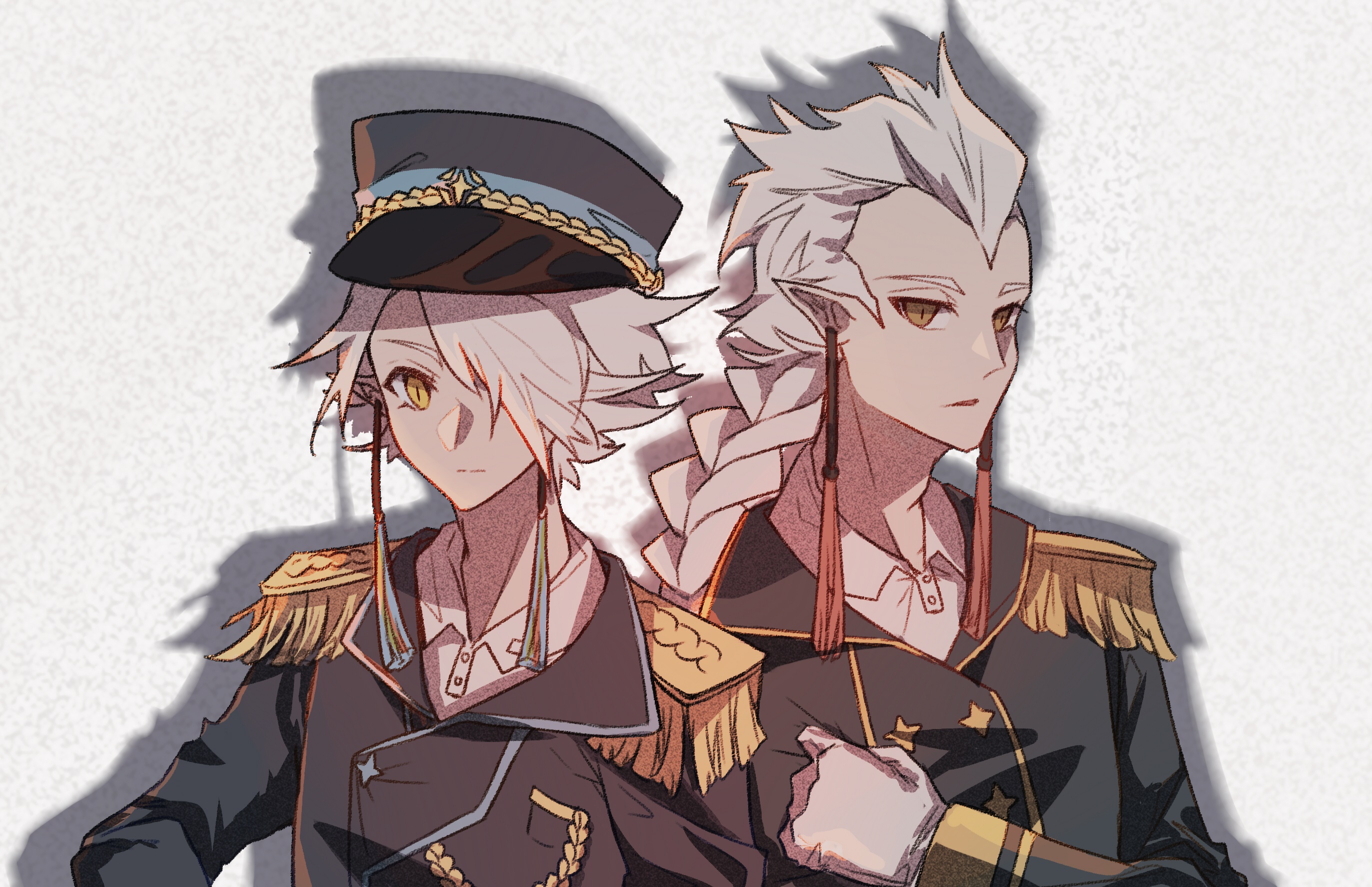Two anime boys in military uniforms HD Wallpaper
