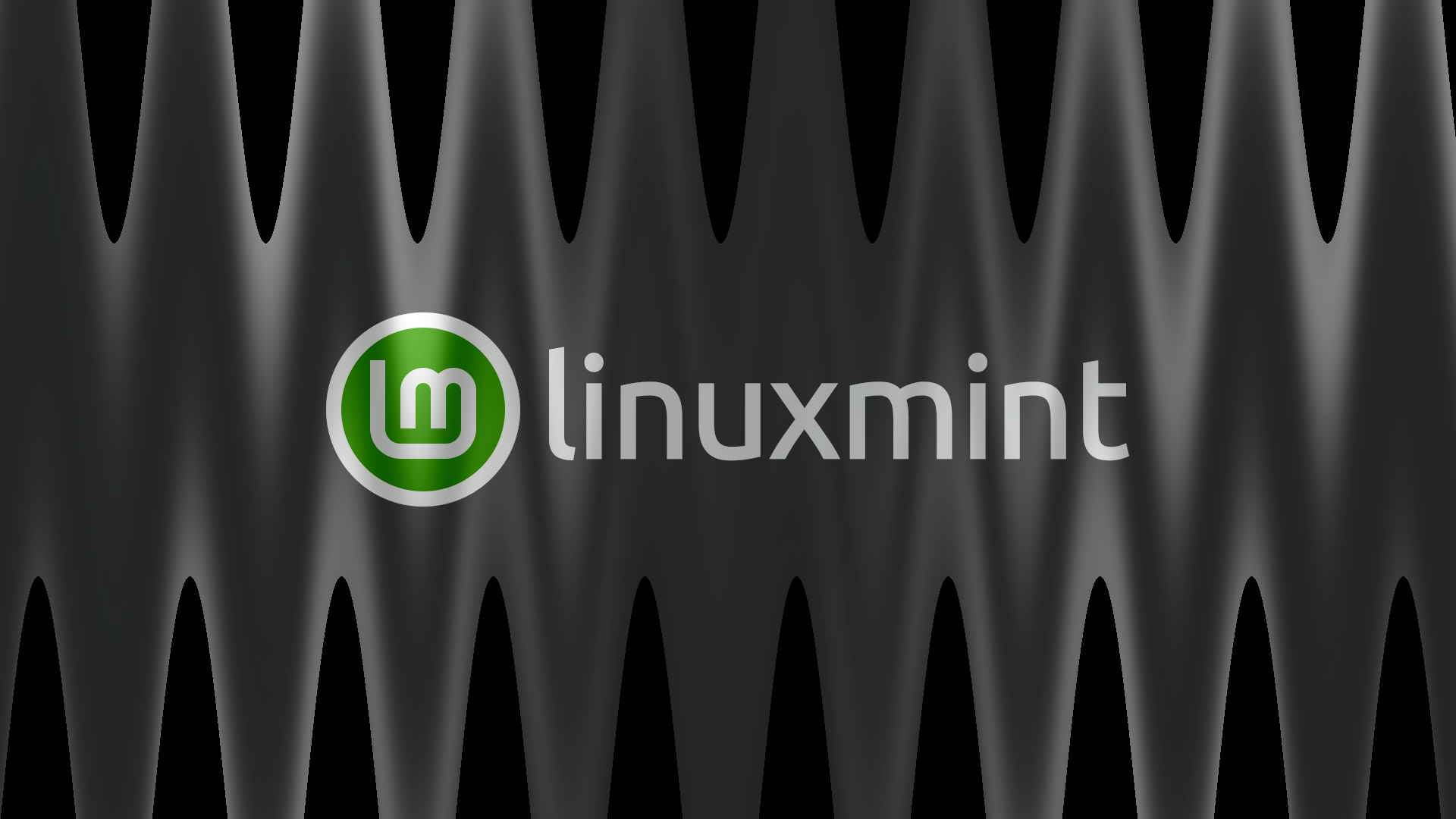 Linux Mint logo on a dark wavy background HD Wallpaper