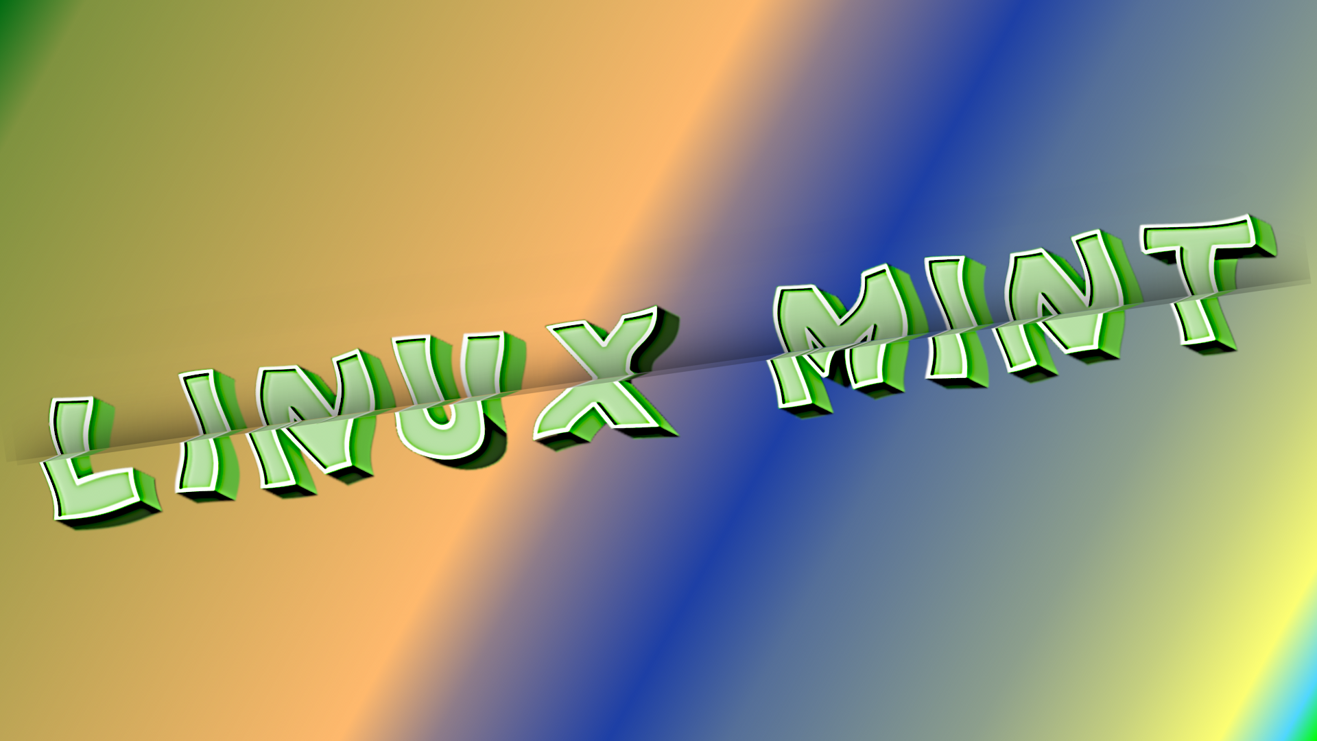 Linux Mint logo with 3D text HD Wallpaper