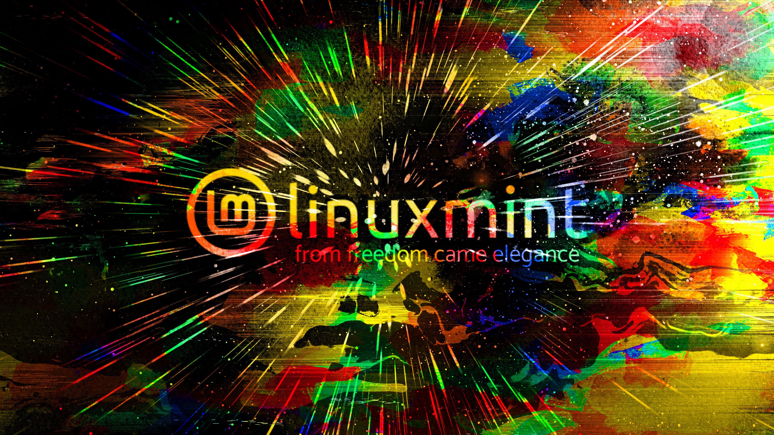 Linux Mint logo with colorful abstract background HD Wallpaper