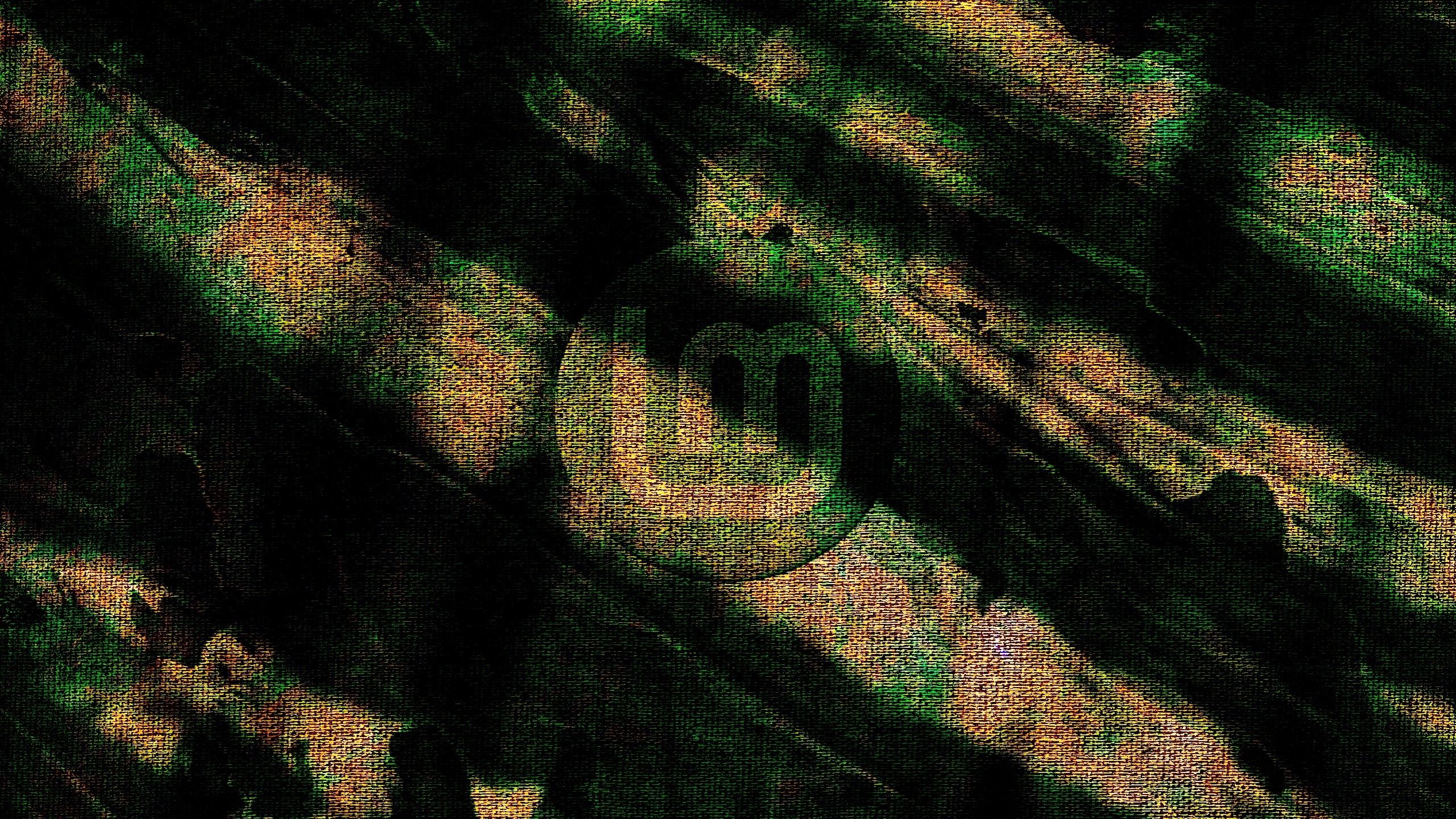 Linux Mint logo on abstract green and gold background HD Wallpaper