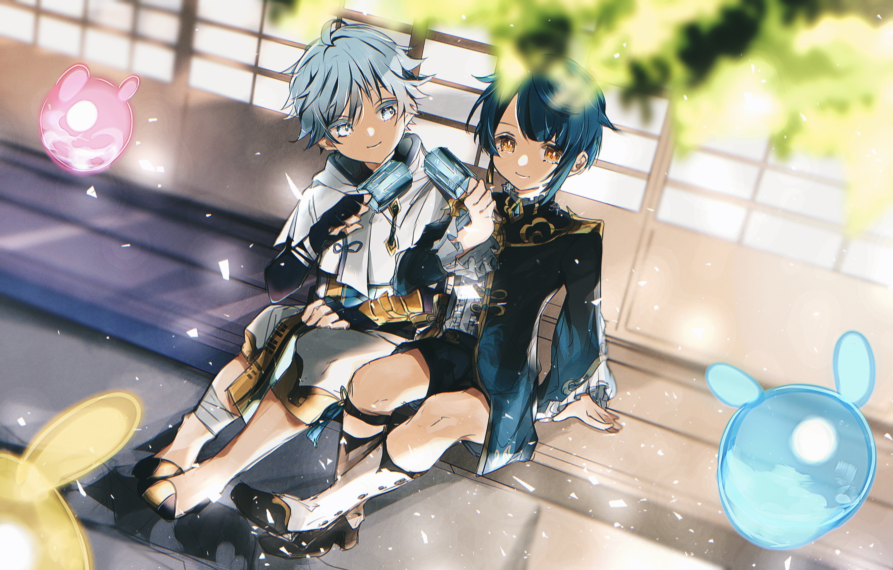 Chongyun and Xingqiu from Genshin Impact HD Wallpaper