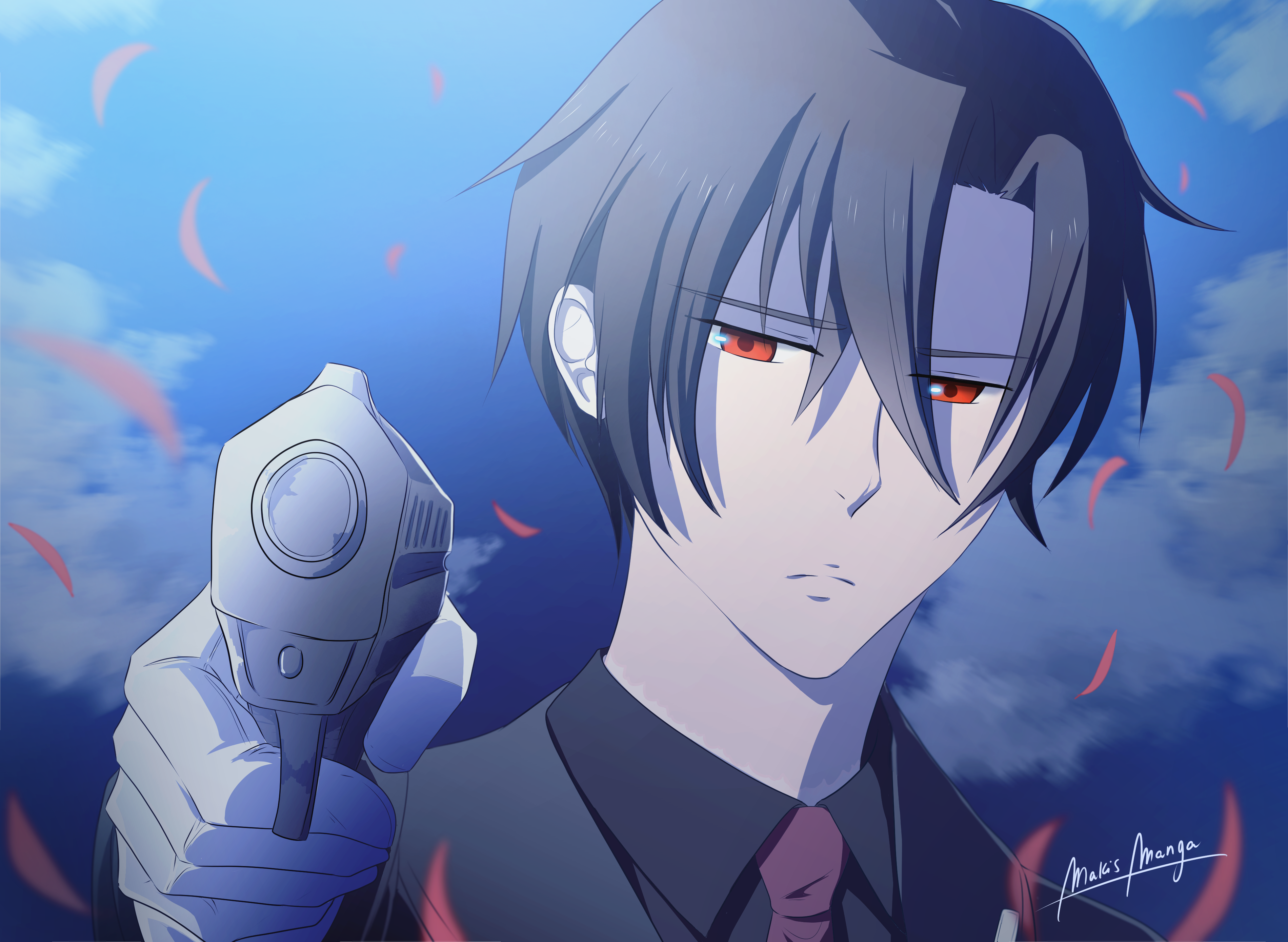 Shinei Nouzen from Eighty Six holding a gun HD Wallpaper