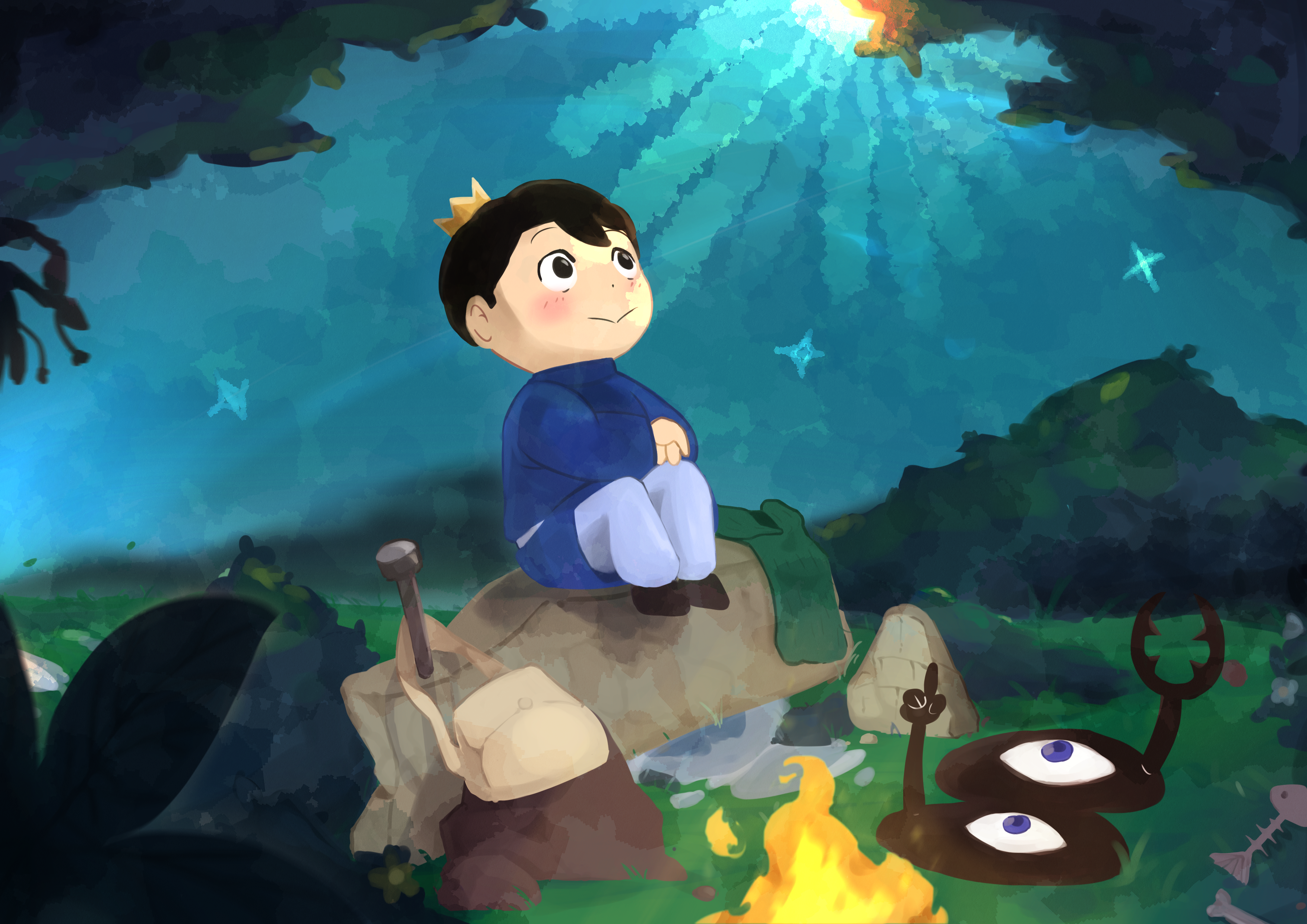 Bojji and Kage from Ranking of Kings in a forest HD Wallpaper