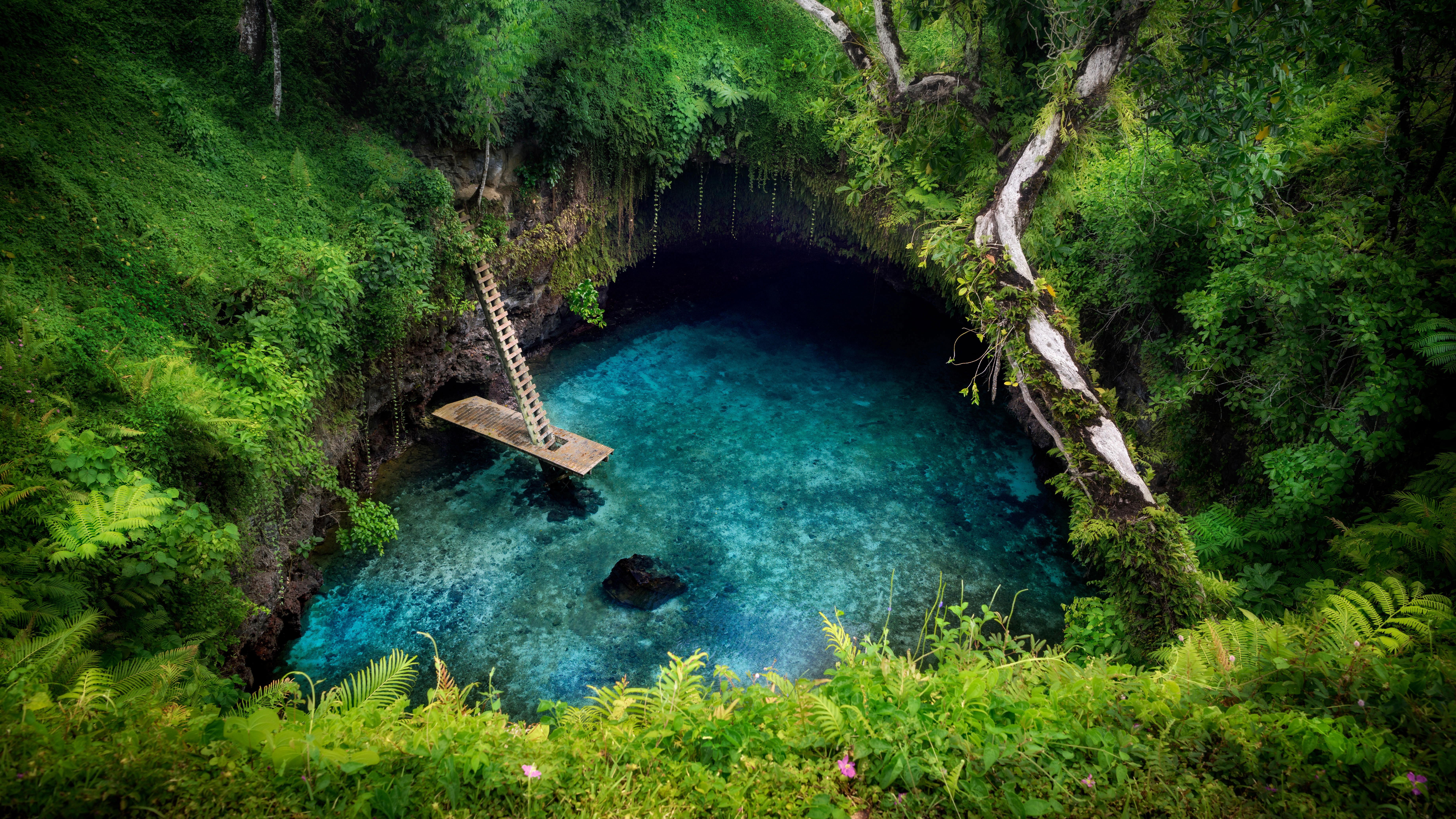 To Sua Ocean Trench, Upolu Island, Samoa HD Wallpaper