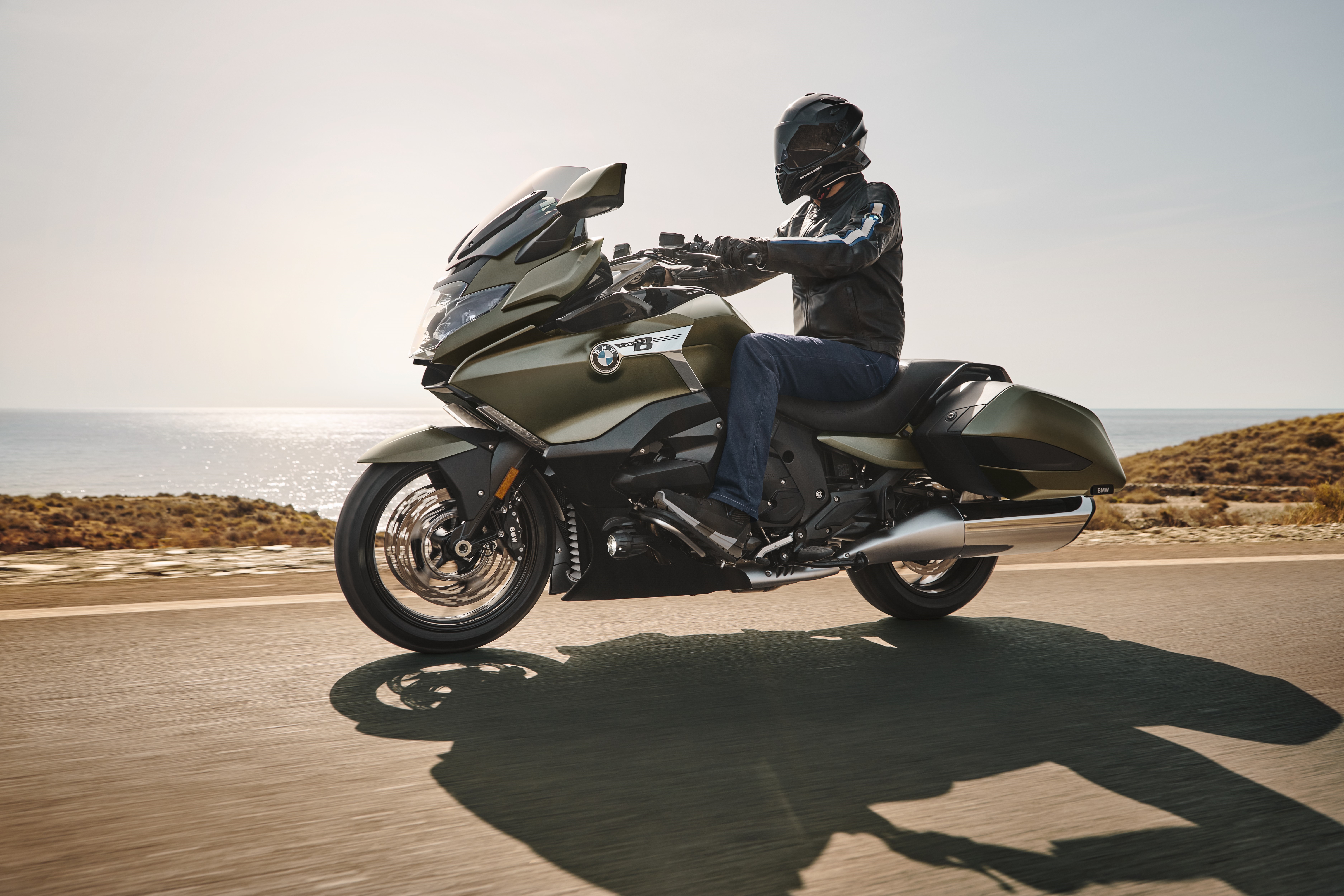 BMW K 1600 B motorcycle on a road HD Wallpaper