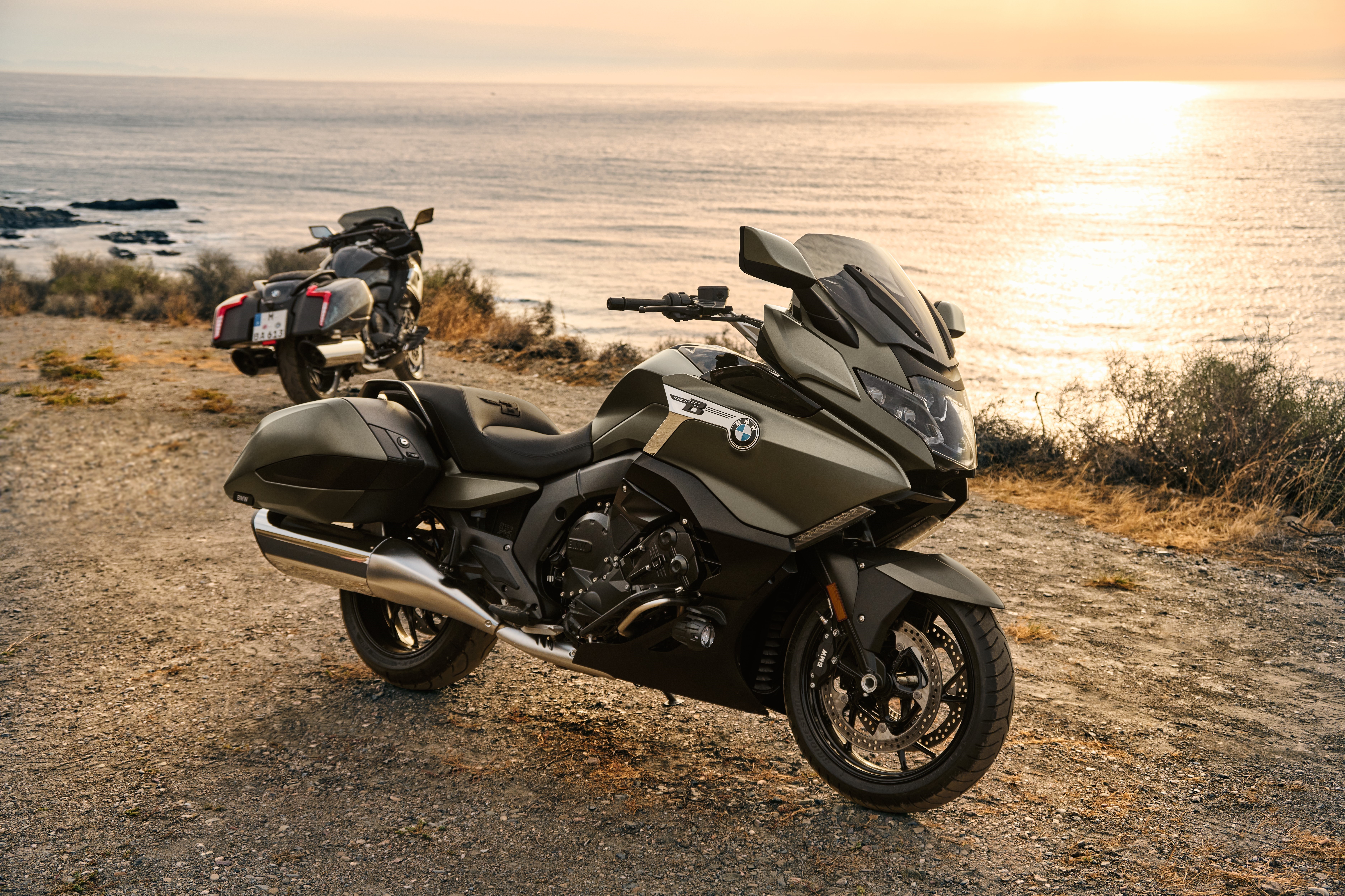BMW K 1600 B motorcycles by the ocean HD Wallpaper