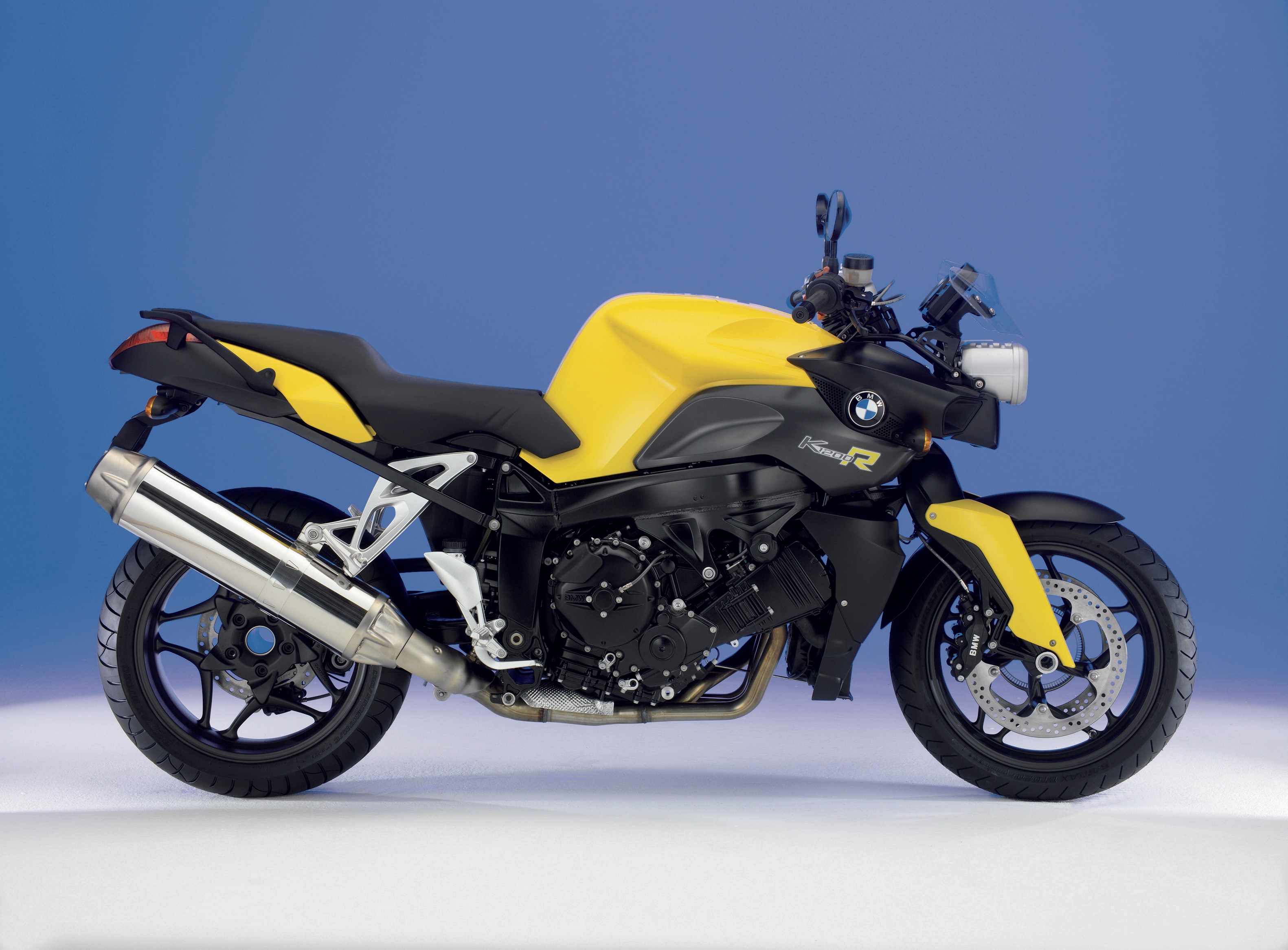 Yellow BMW K 1200 R motorcycle HD Wallpaper