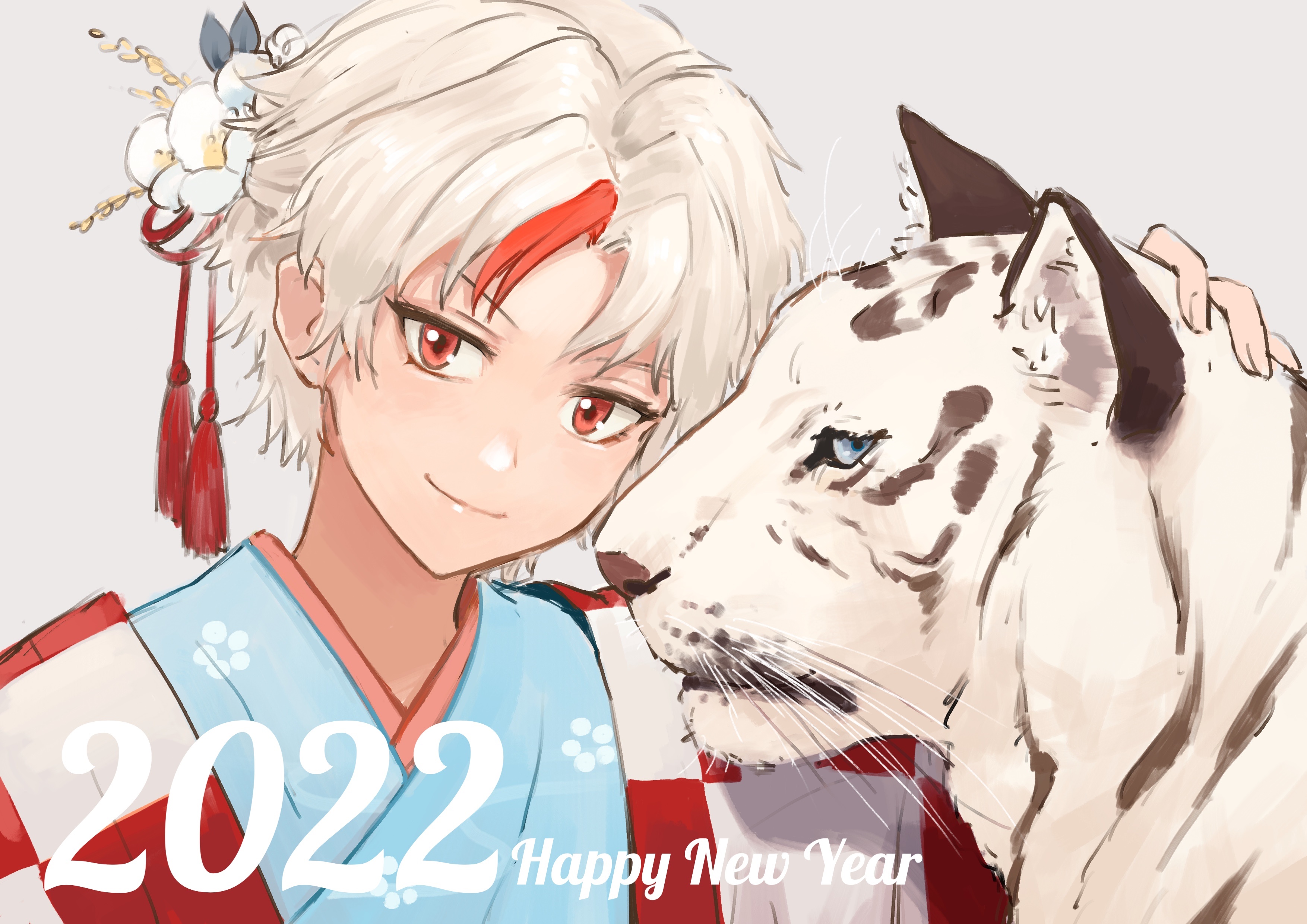Towa Higurashi from Yashahime: Princess Half-Demon with a white tiger HD Wallpaper