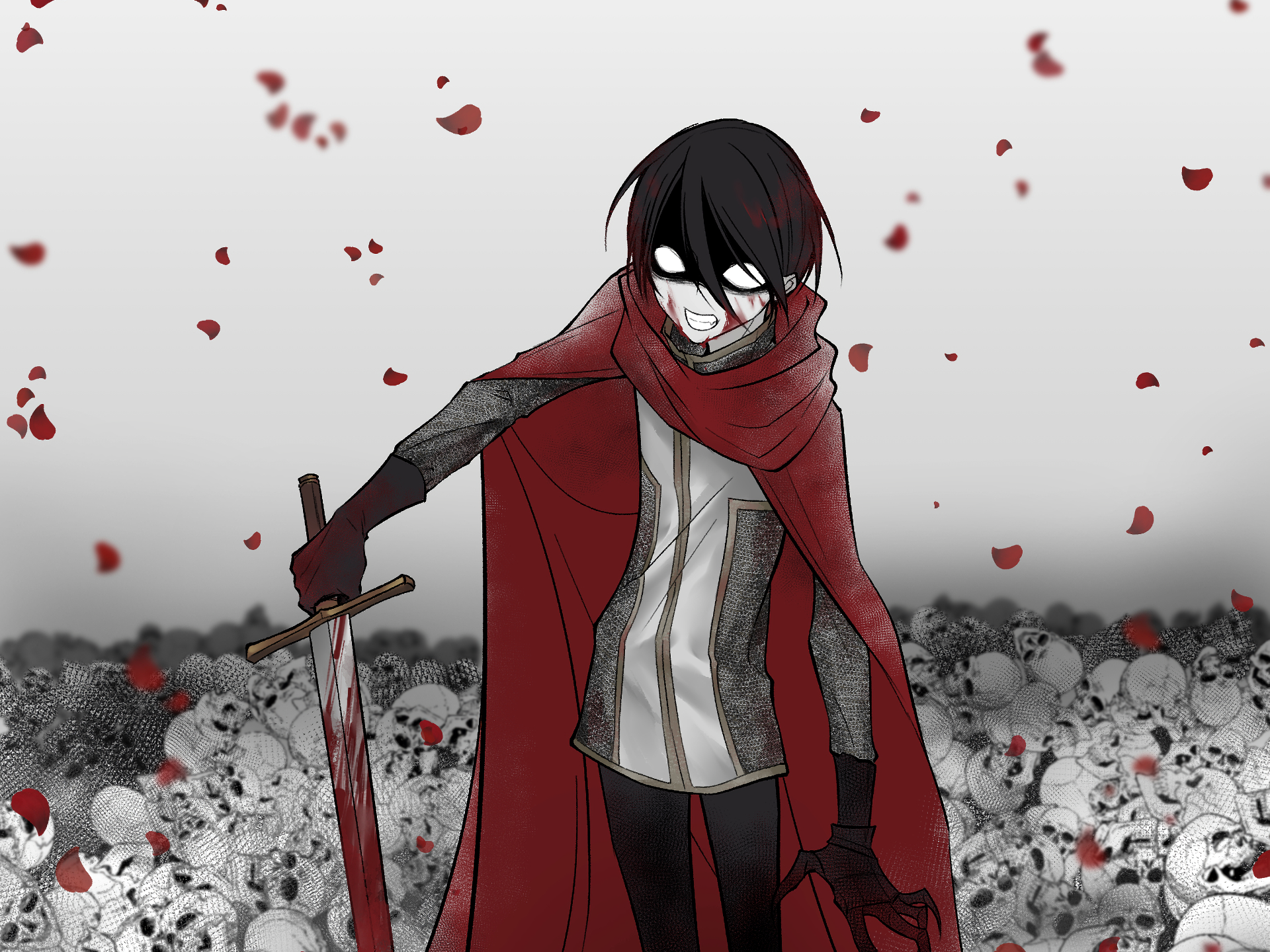Richard from Requiem of the Rose King with bloody sword HD Wallpaper