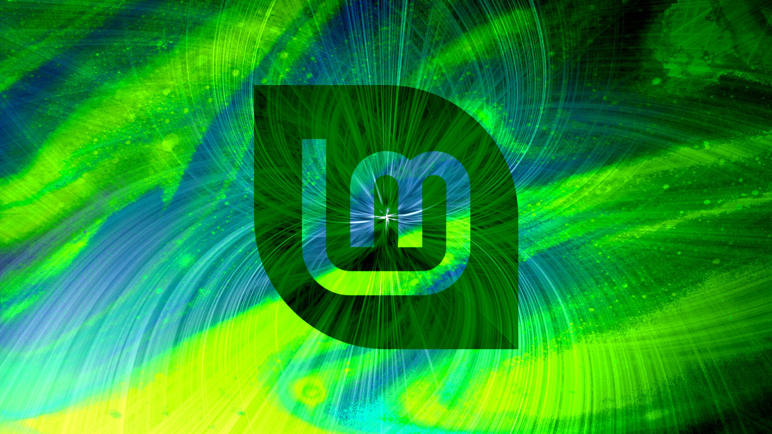 Linux Mint logo on abstract green background HD Wallpaper