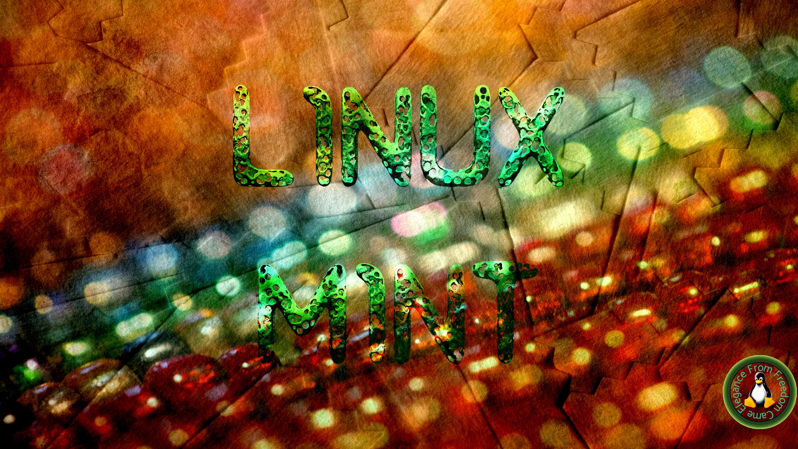 Linux Mint logo with abstract background HD Wallpaper