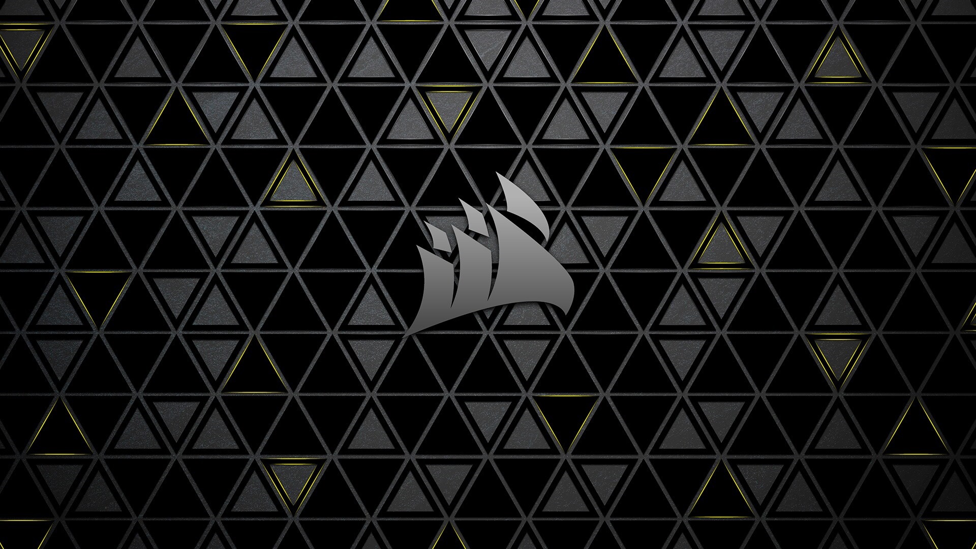 Corsair logo on a geometric triangle pattern HD Wallpaper