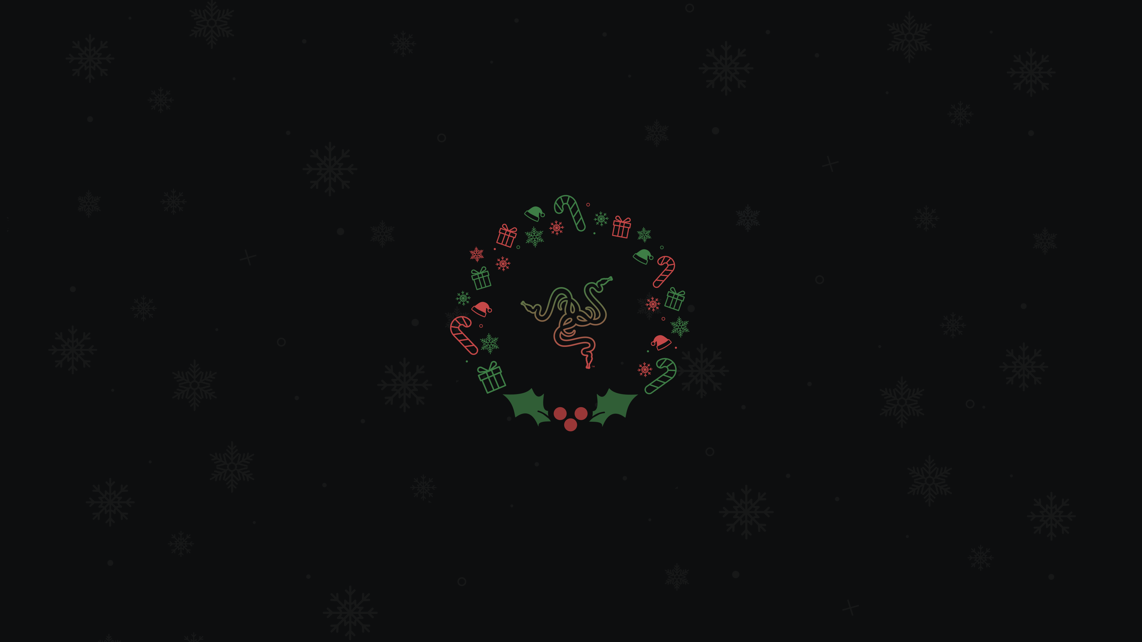 Razer Christmas Wreath 4K HD Wallpaper