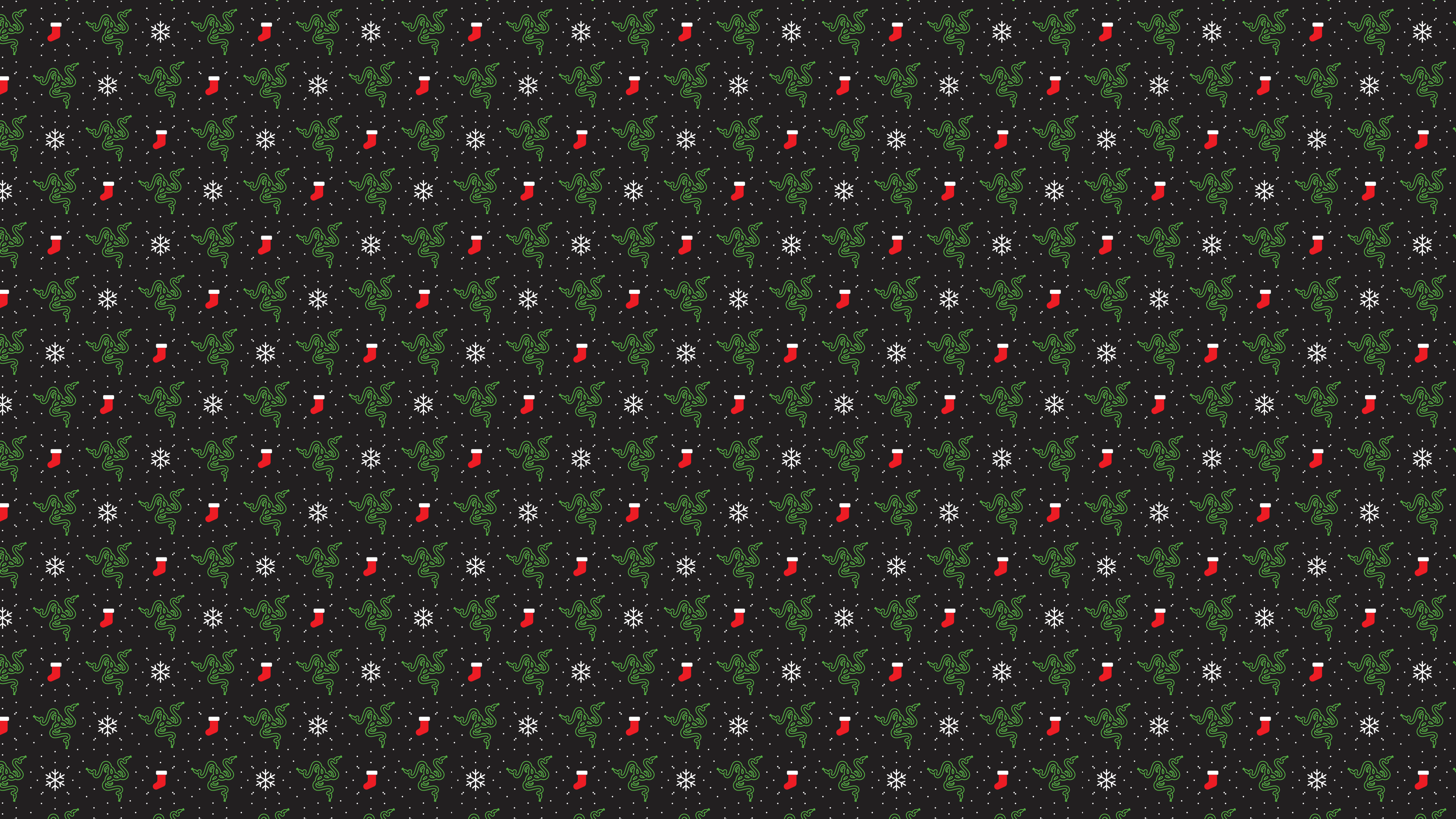 Razer Christmas Pattern 4K HD Wallpaper