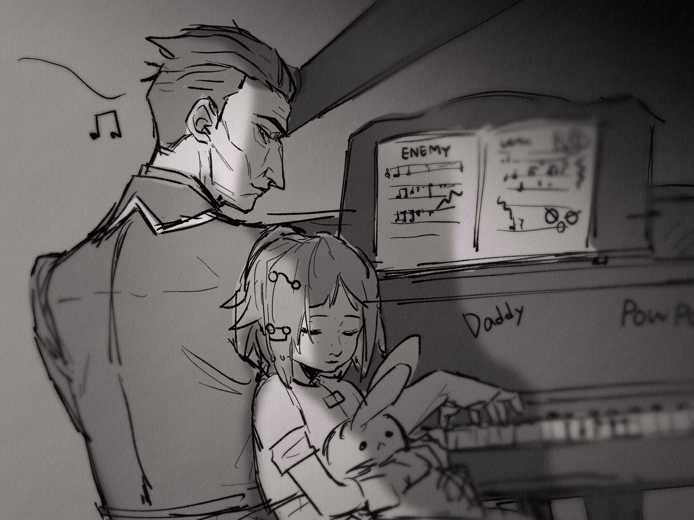 Silco and Jinx from Arcane playing the piano HD Wallpaper