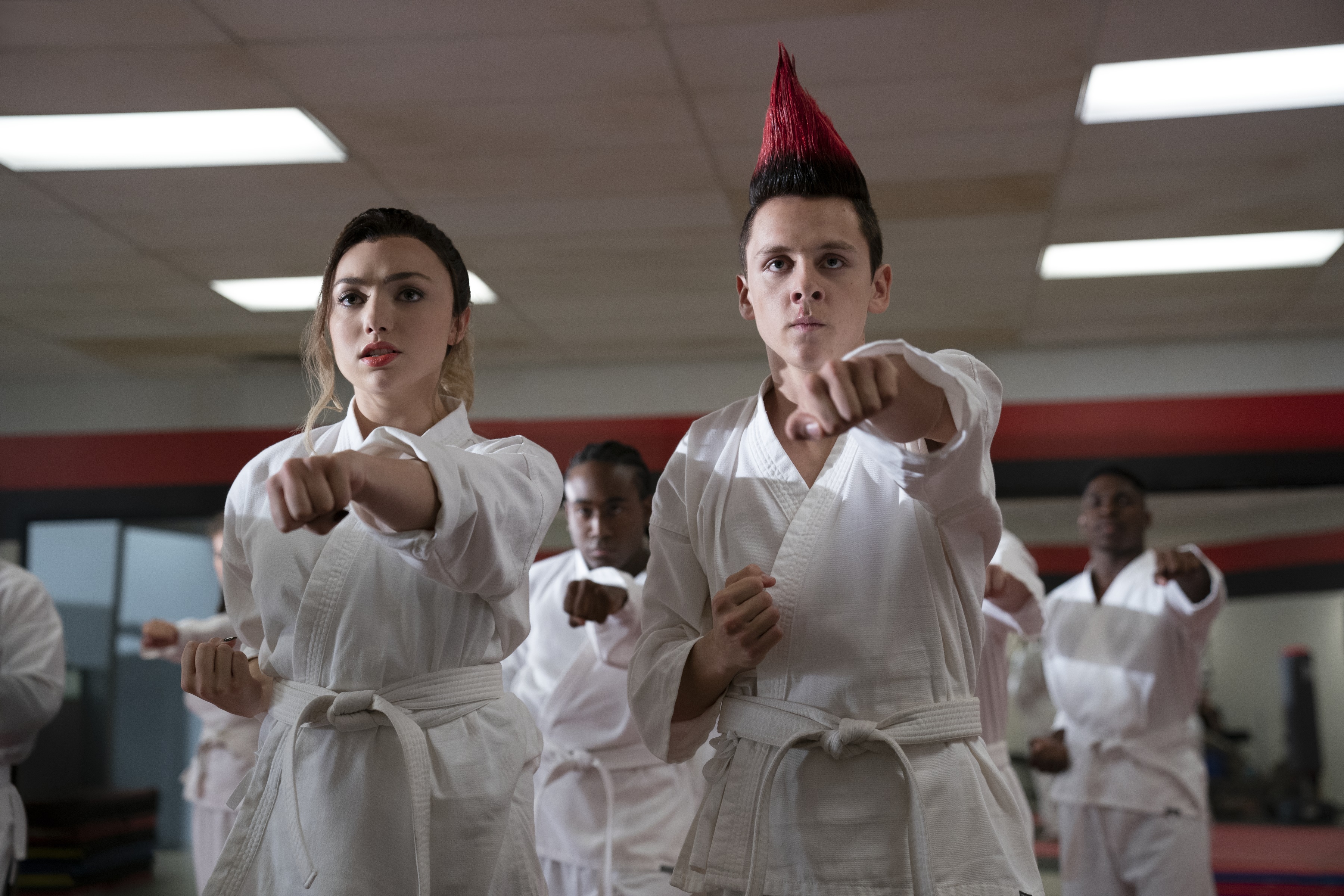 Tory Nichols and Hawk from Cobra Kai HD Wallpaper