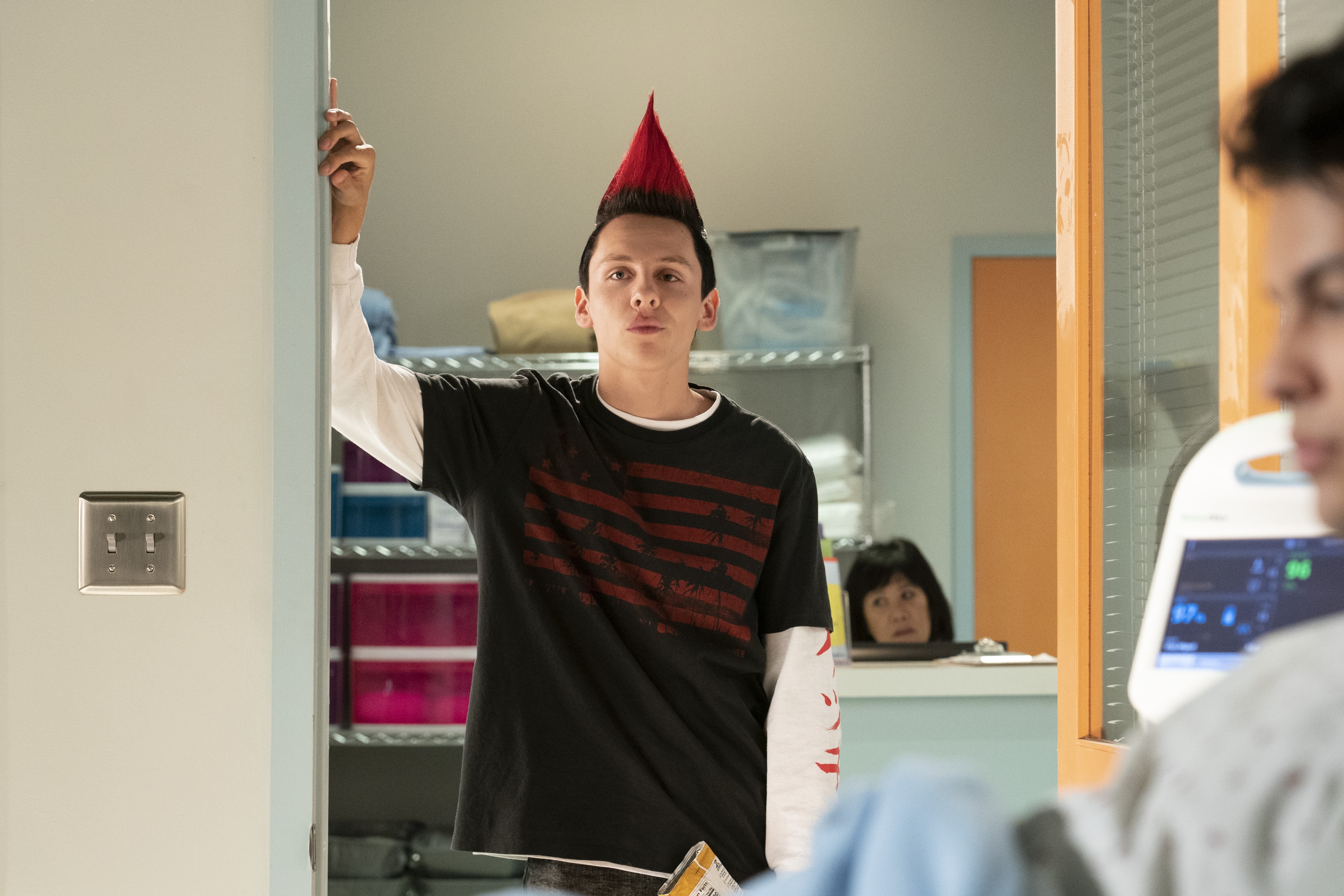 Hawk from Cobra Kai in a hospital room HD Wallpaper