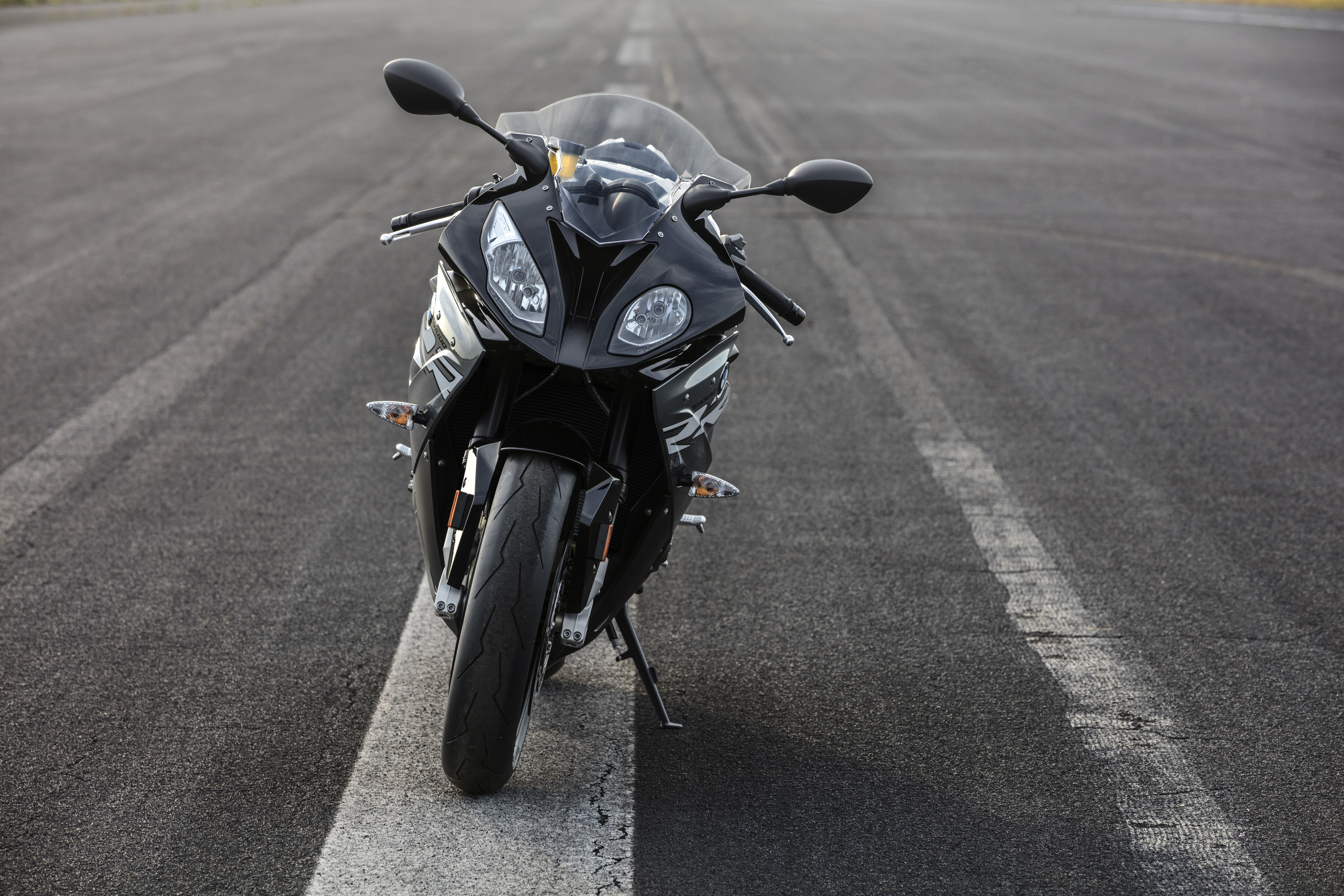 Black BMW S1000RR Motorcycle on Asphalt Road HD Wallpaper