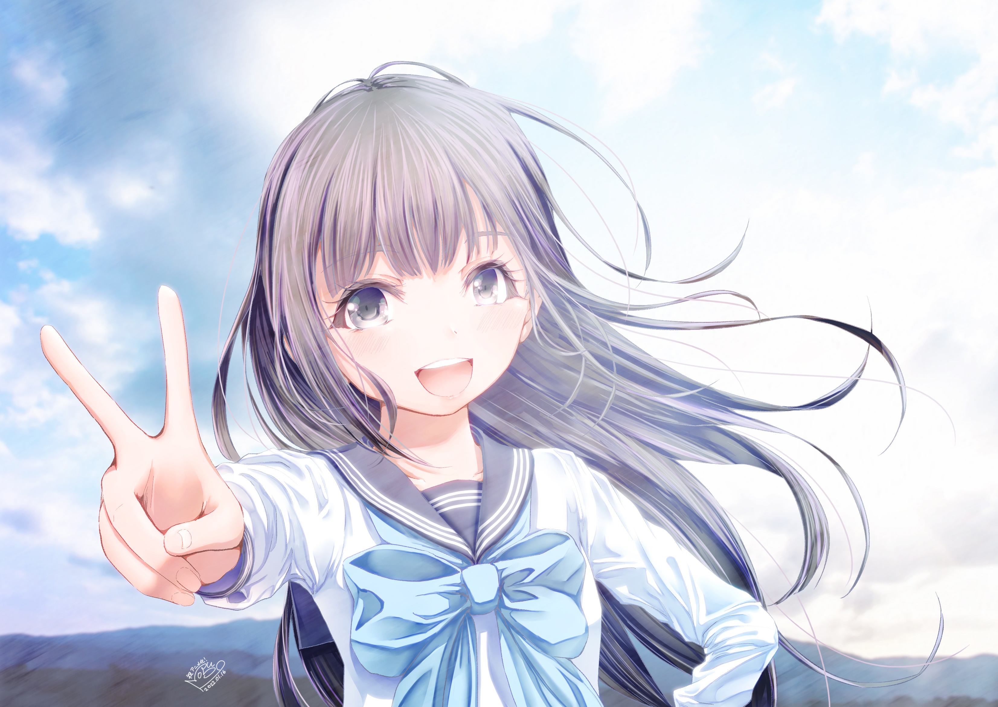 Komichi Akebi from Akebi's Sailor Uniform HD Wallpaper