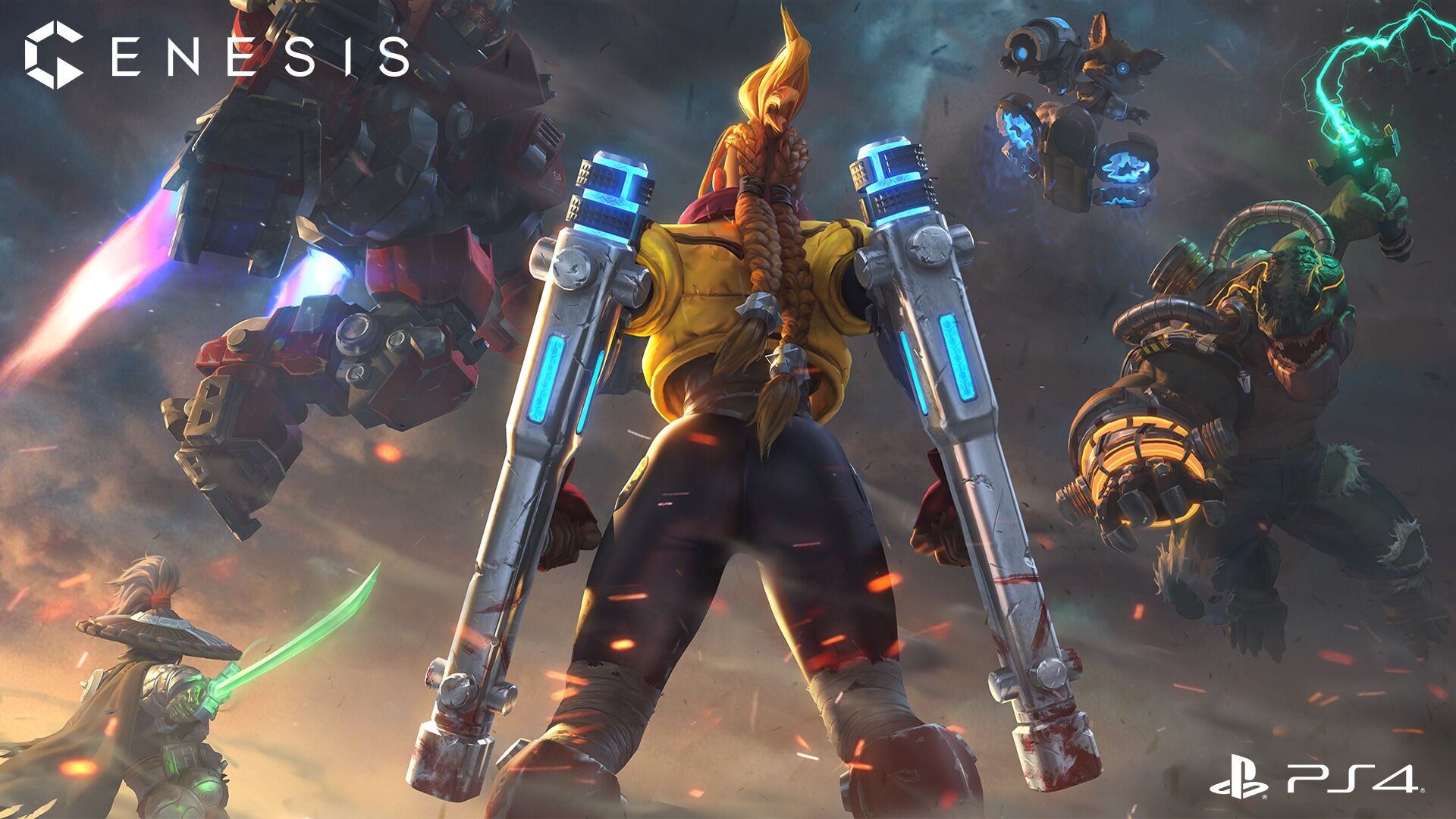 Genesis characters with PS4 logo HD Wallpaper