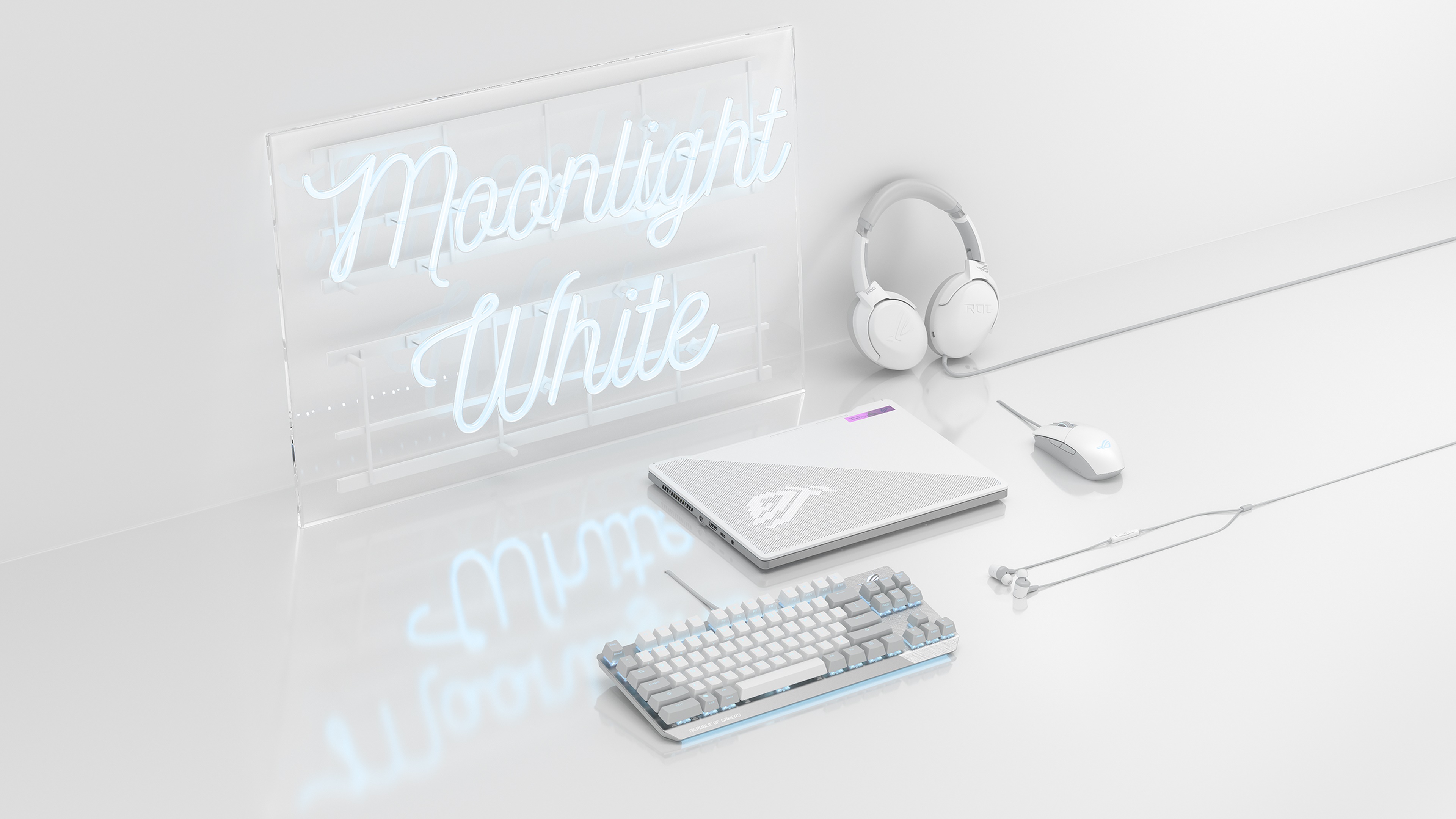 Asus ROG Moonlight White Gaming Peripherals HD Wallpaper