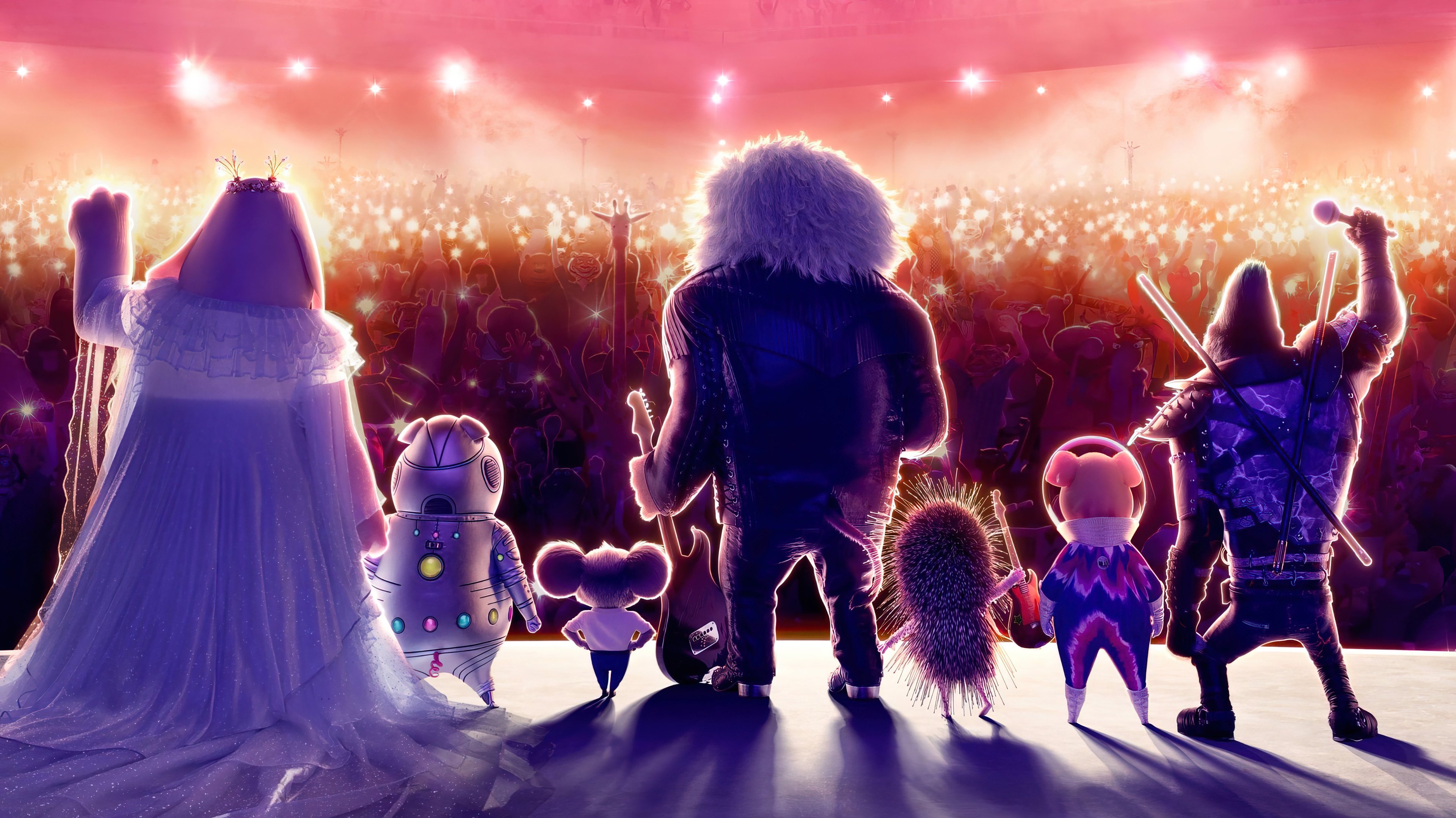 Sing 2 4K: Rosita, Gunter, Ash, Clay Calloway, Johnny HD Wallpaper